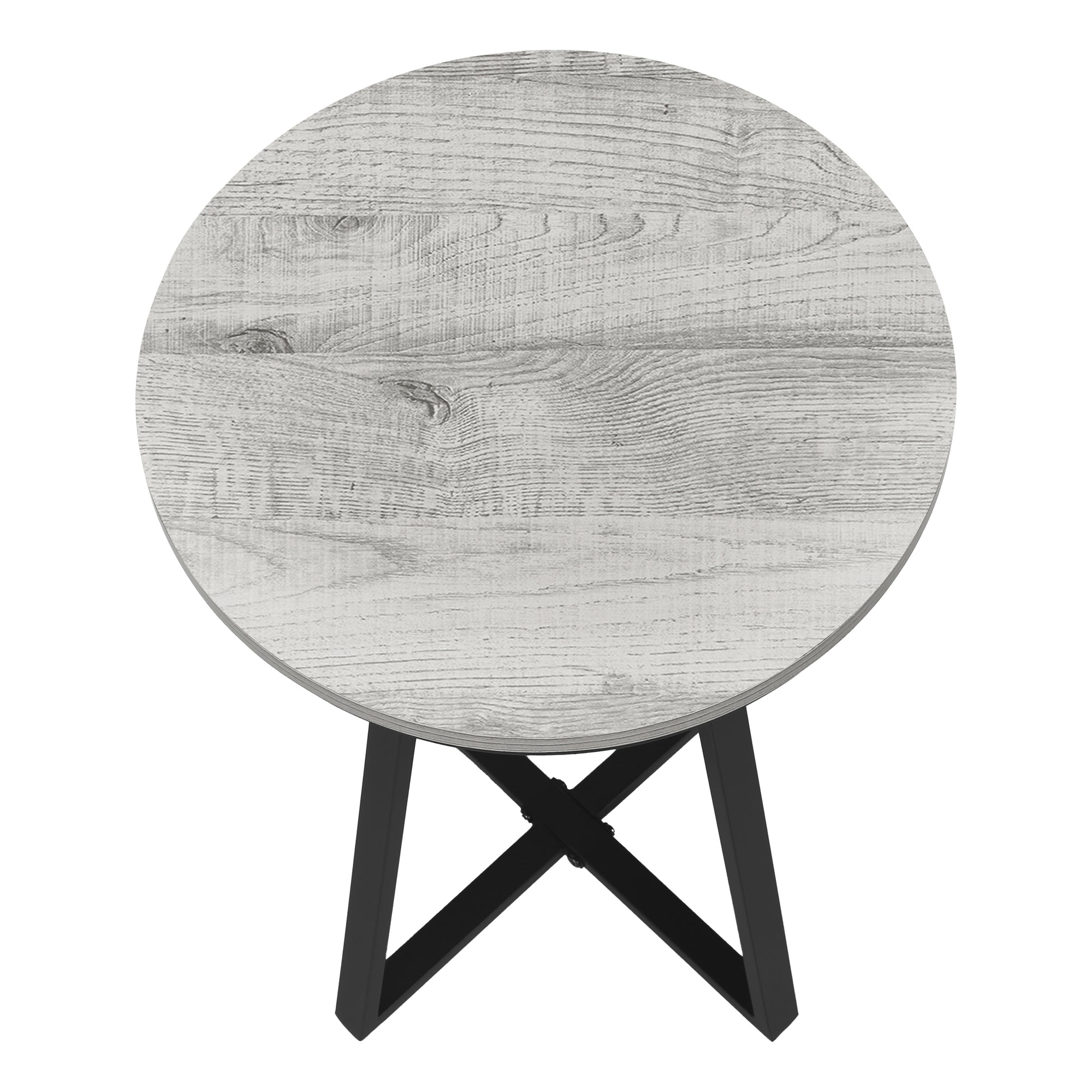 TABLE D'APPOINT - 22"H / GRIS / METAL NOIR ( Meuble Mtl ) 