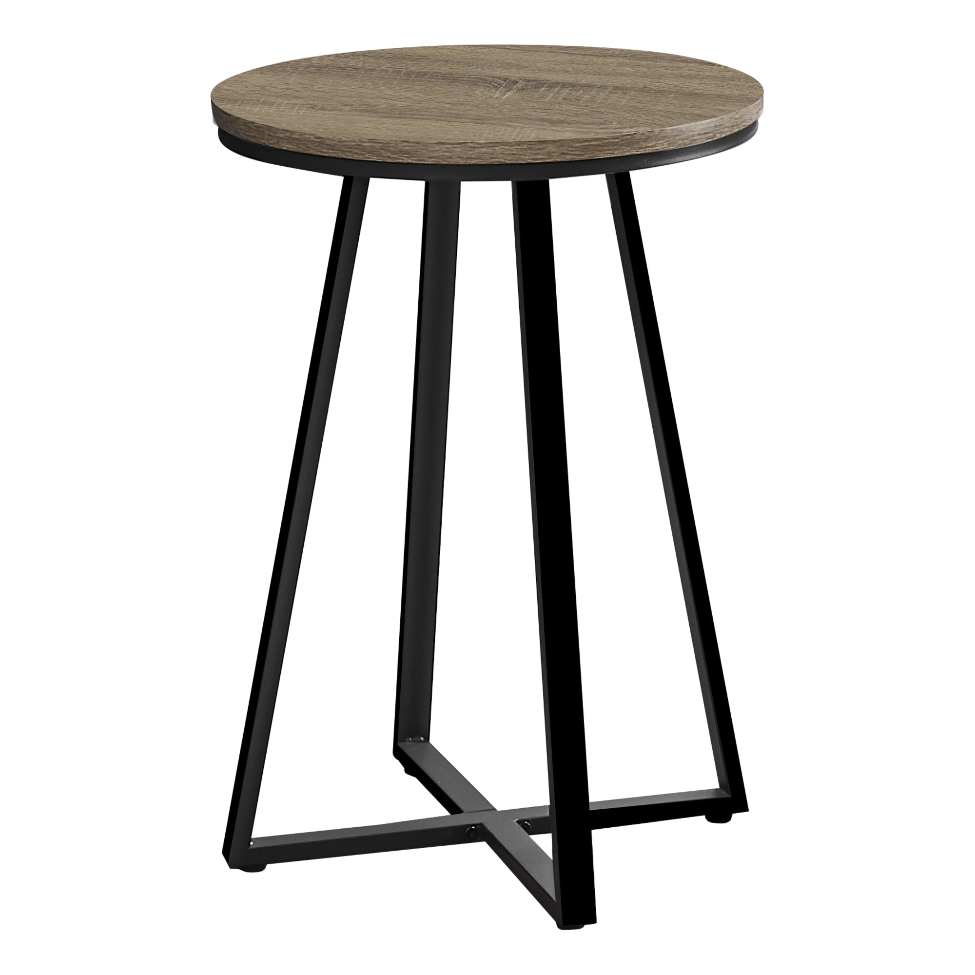 TABLE D'APPOINT - 22"H / TAUPE FONCE / METAL NOIR ( Meuble Mtl )