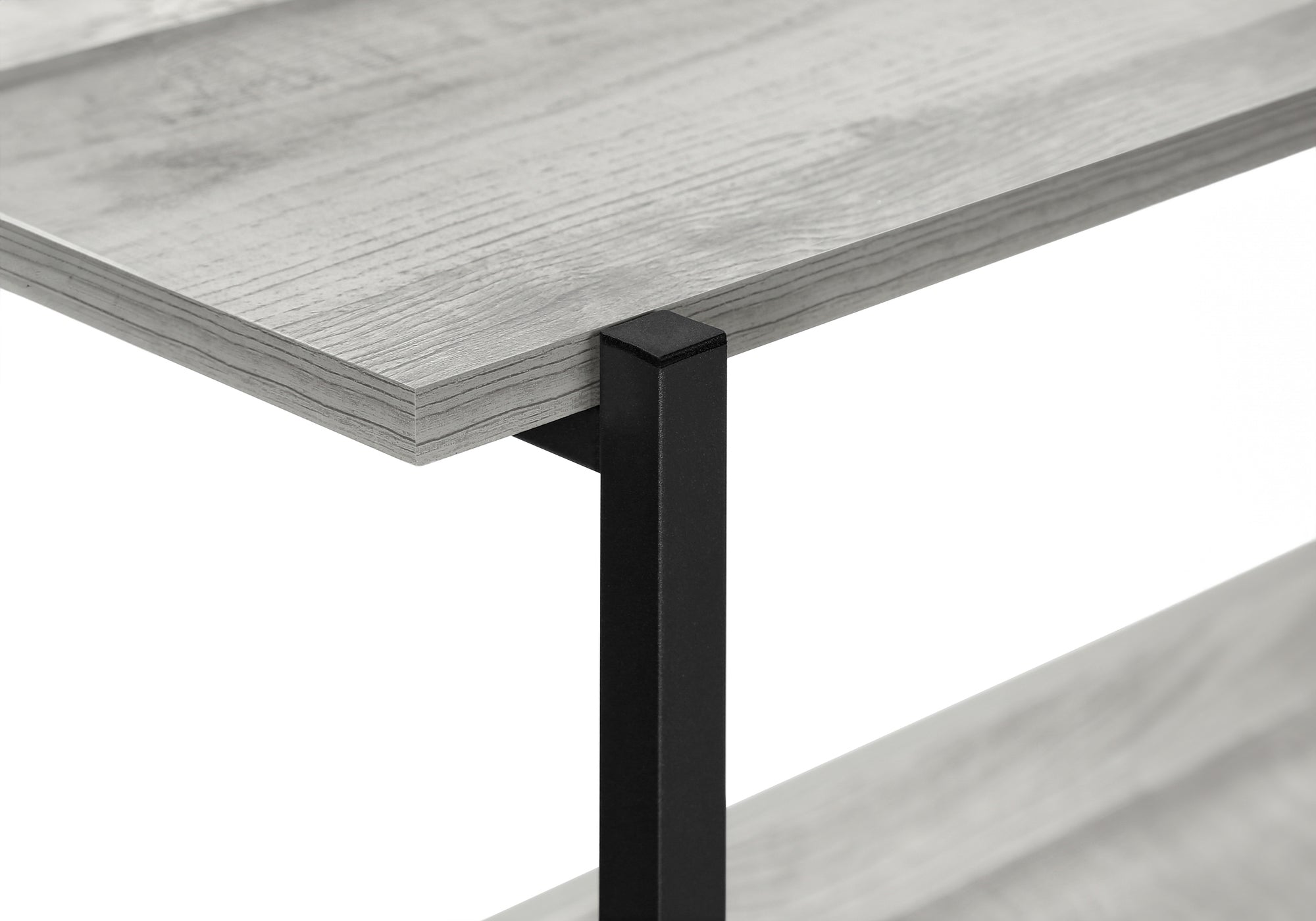 TABLE D'APPOINT - 48"L / CONSOLE D'ENTREE METAL GRIS / NOIR ( Meuble Mtl ) 