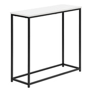 TABLE D'APPOINT - 32"L / CONSOLE METAL BLANC / NOIR ( Meuble Mtl ) 