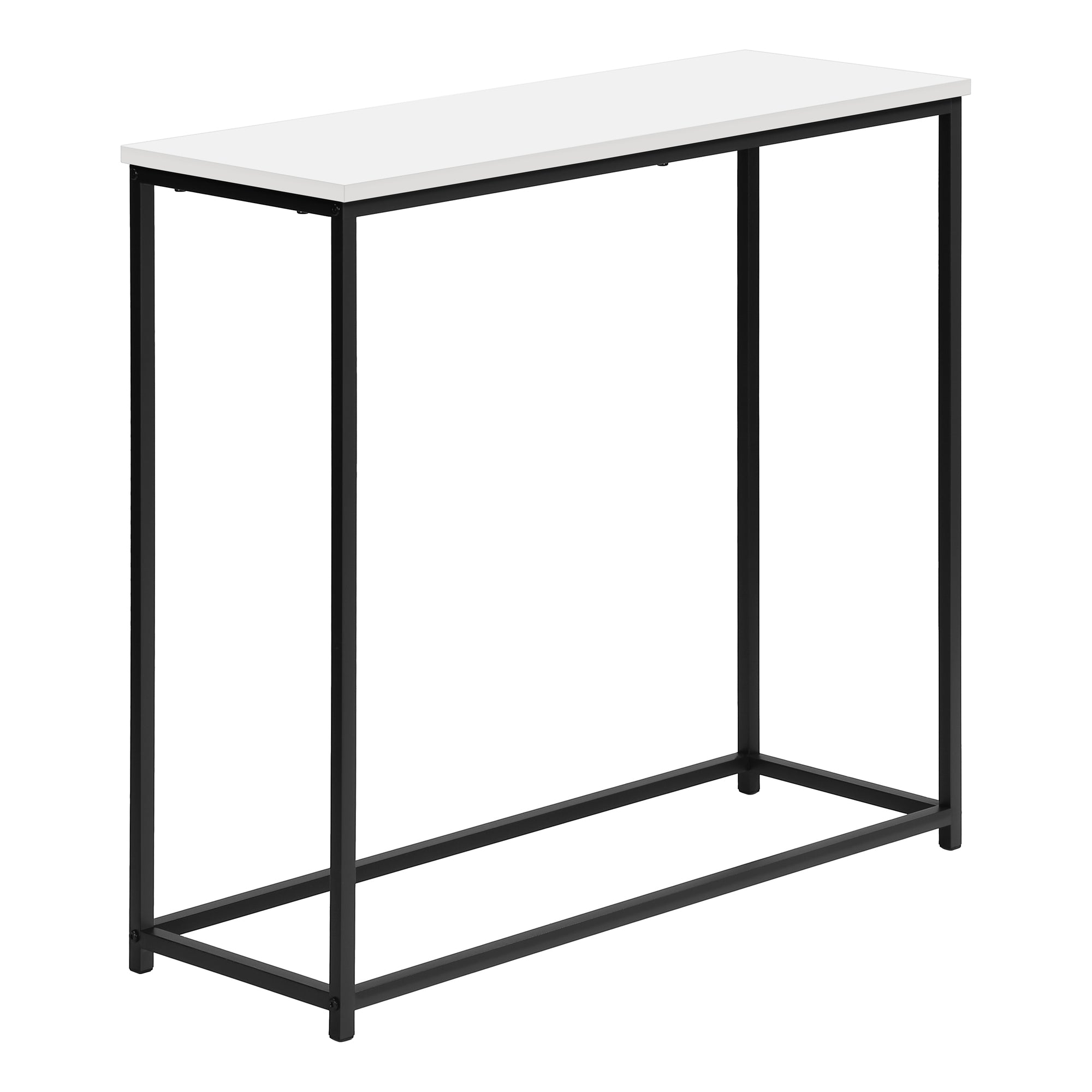 TABLE D'APPOINT - 32"L / CONSOLE METAL BLANC / NOIR ( Meuble Mtl ) 
