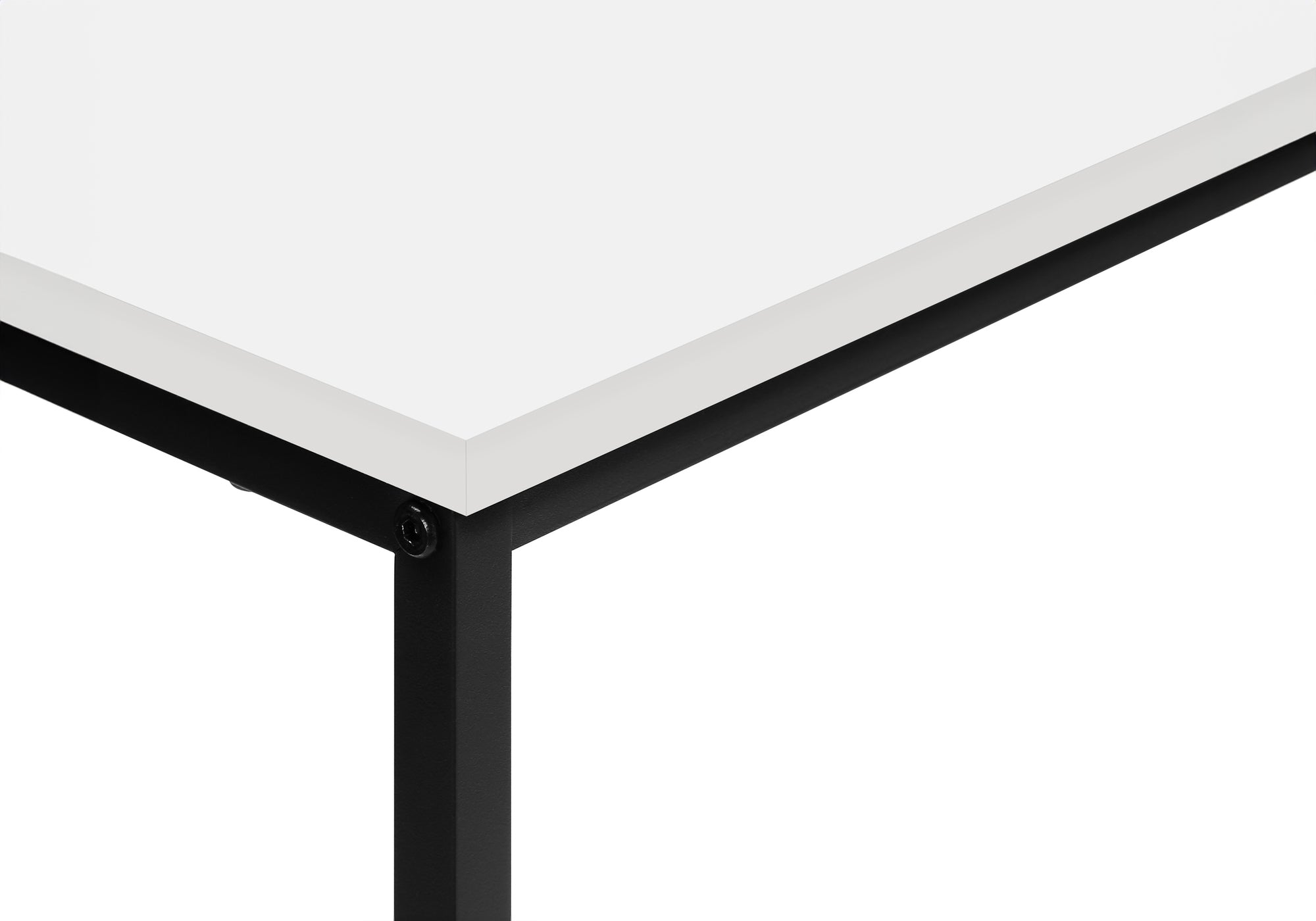 TABLE D'APPOINT - 32"L / CONSOLE METAL BLANC / NOIR ( Meuble Mtl ) 