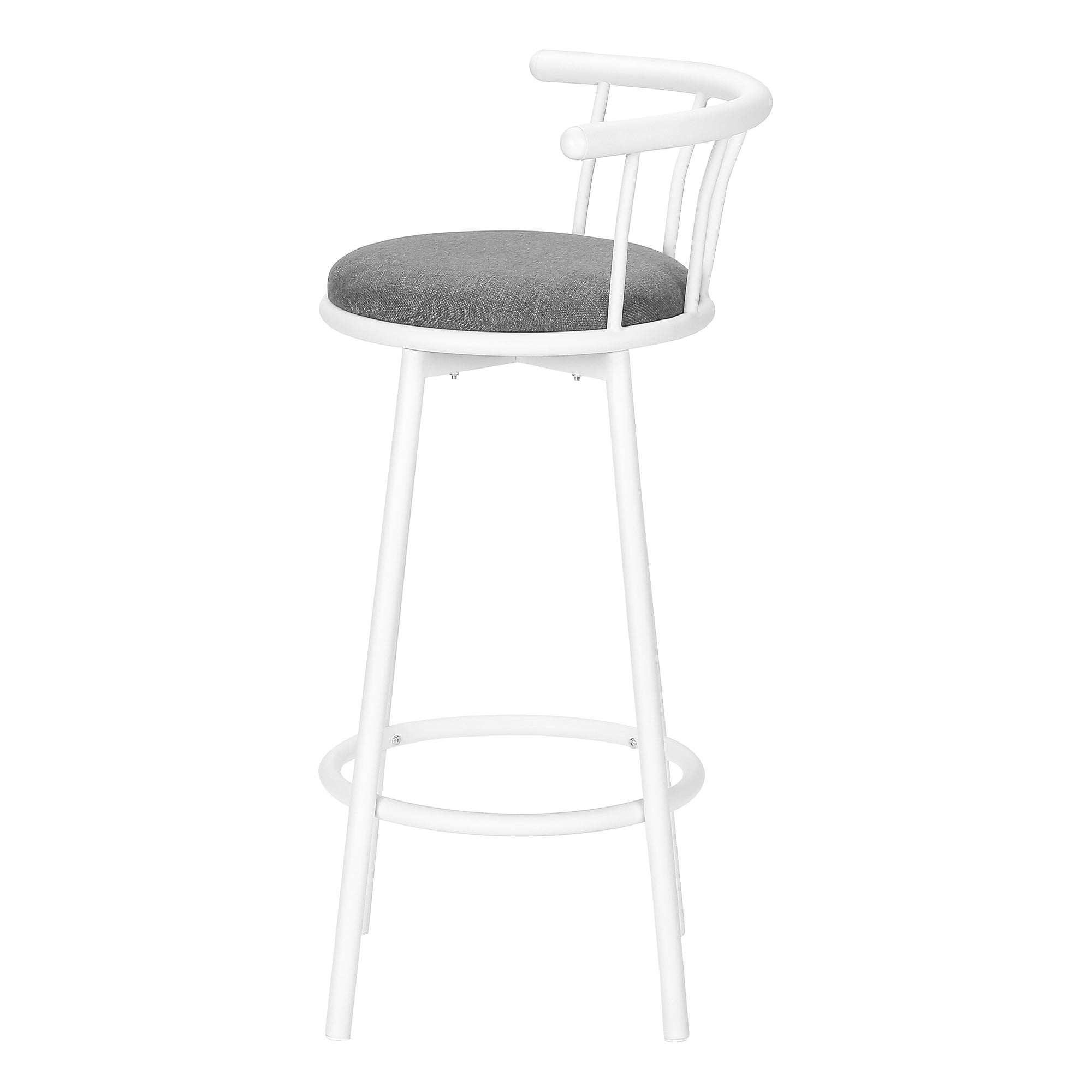 TABOURET DE BAR - 2PCS / 36"H / PIVOTANT / MÉTAL BLANC