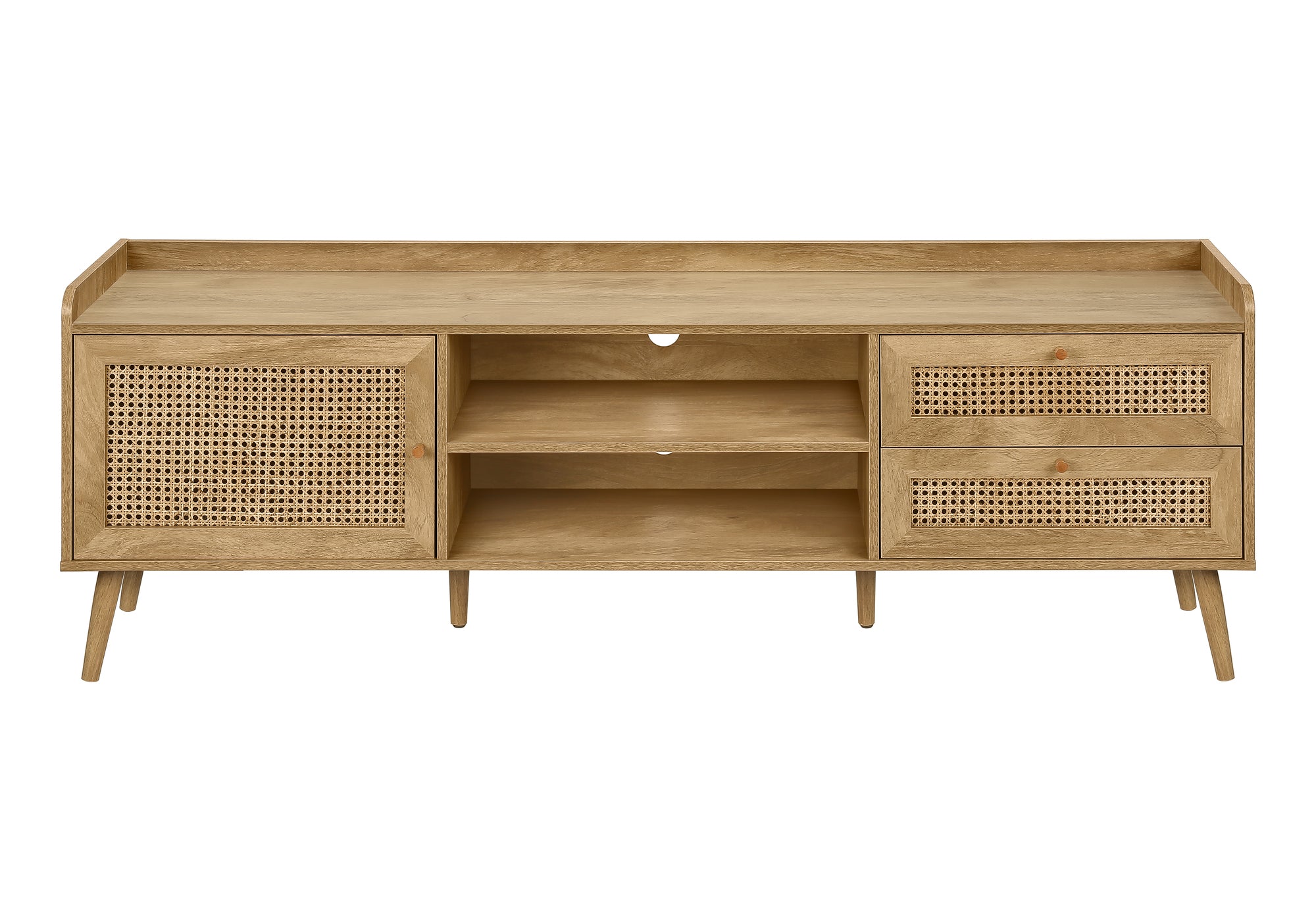 Meuble TV 72" Noyer avec Rangement | Style Contemporain