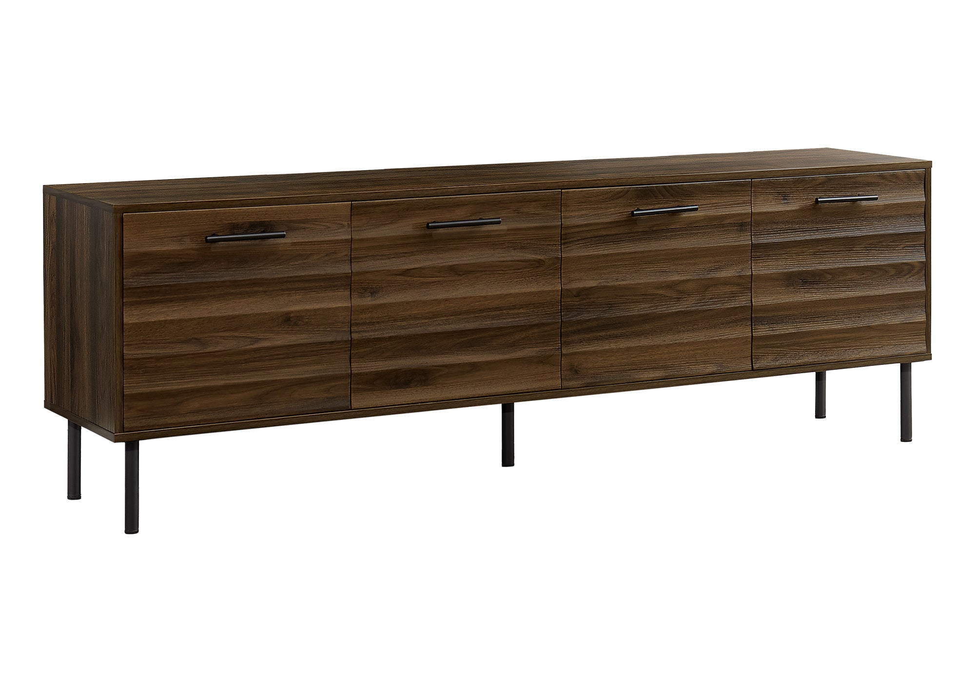 Meuble TV Monarch I 2727 — 72 pouces, fini bois brun foncé avec 4 portes