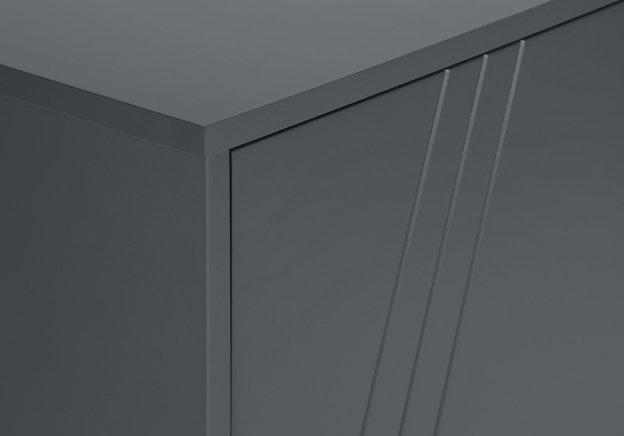 MEUBLE TV - 60"L / MÉTAL GRIS / NOIR AVEC RANGEMENT