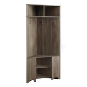 HALL TREE - 67"H / UNITÉ DE COIN TAUPE FONCÉ ( Meuble Mtl ) 