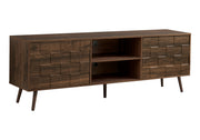 Meuble TV Noyer Foncé 72" — Console Mid-Century avec Rangement
