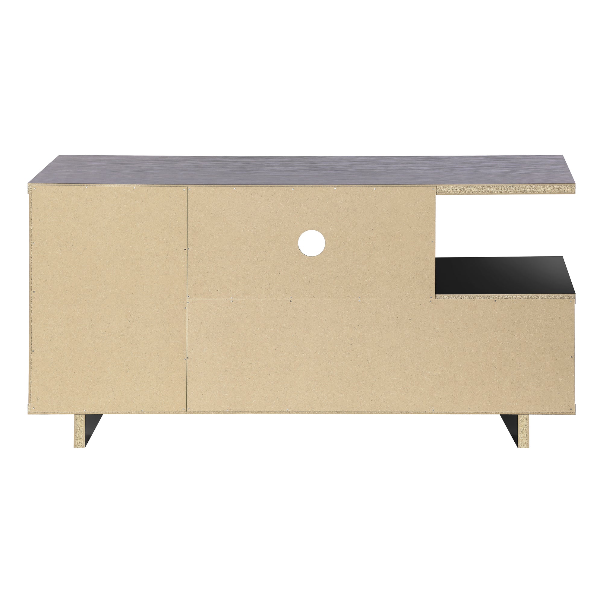 MEUBLE TV - 48"L / NOIR / DESSUS GRIS AVEC RANGEMENT ( Meuble Mtl ) 