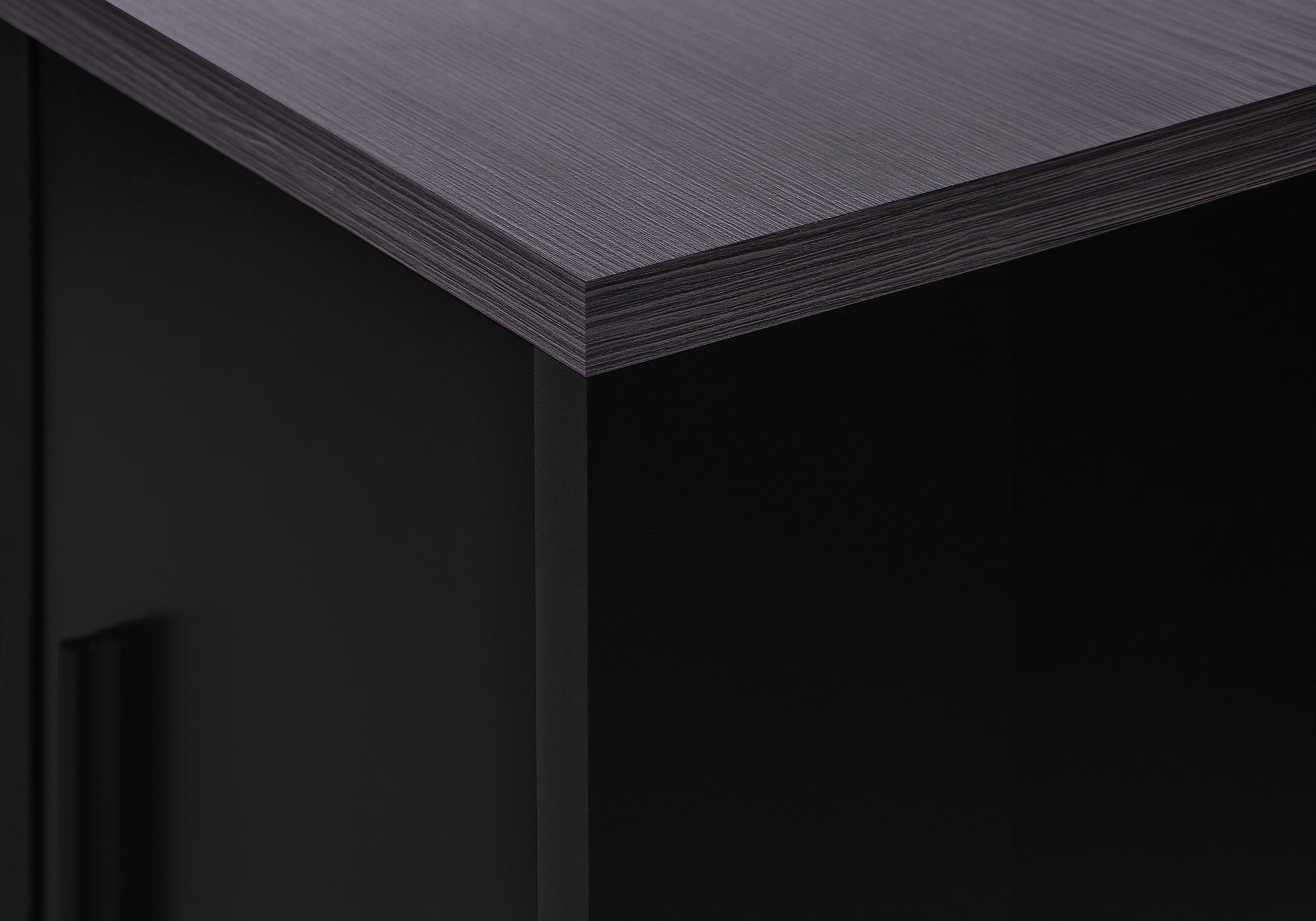 MEUBLE TV - 48"L / NOIR / DESSUS GRIS AVEC RANGEMENT ( Meuble Mtl ) 