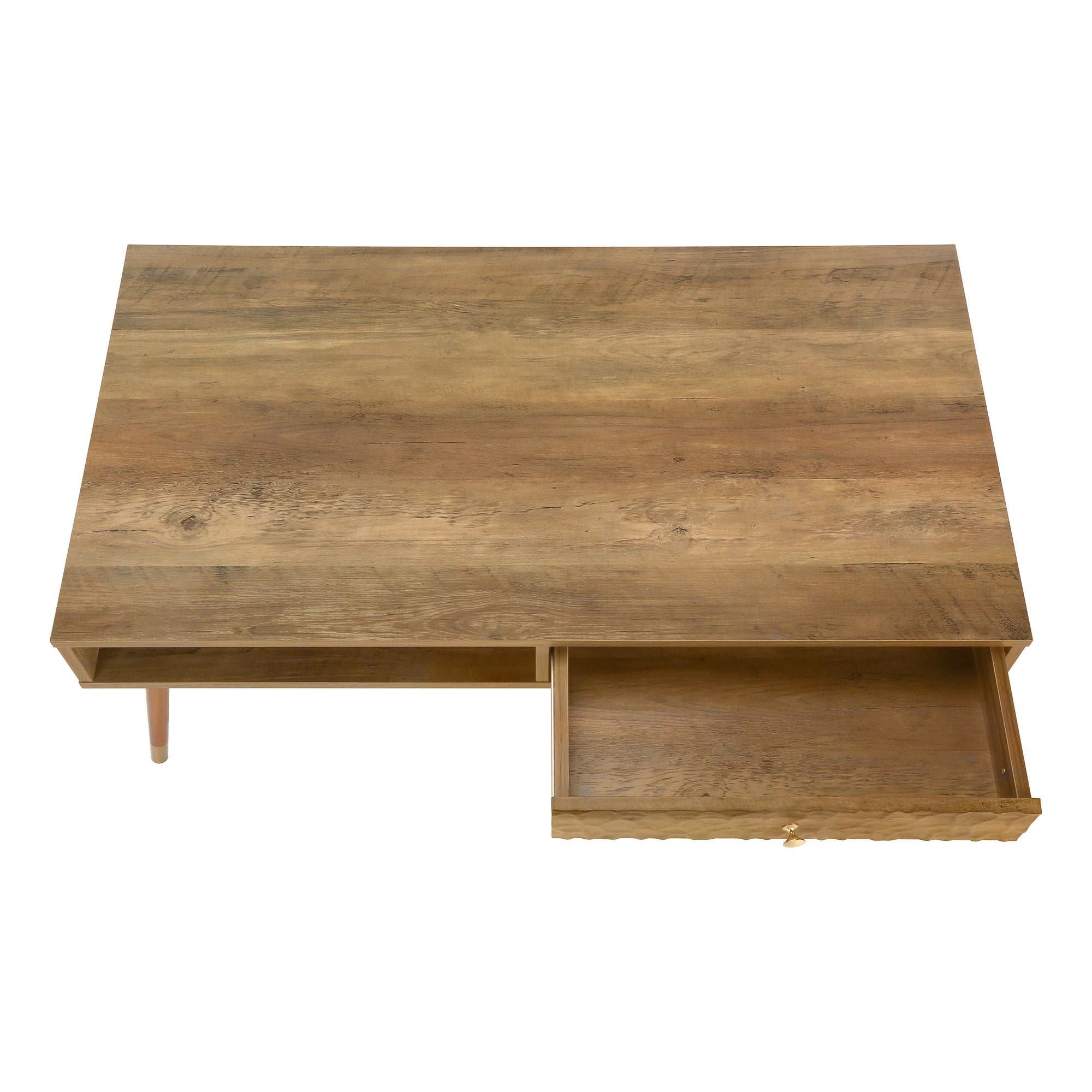 TABLE BASSE - NOYER MILIEU DU SIÈCLE AVEC UN TIROIR ( Meuble Mtl ) 