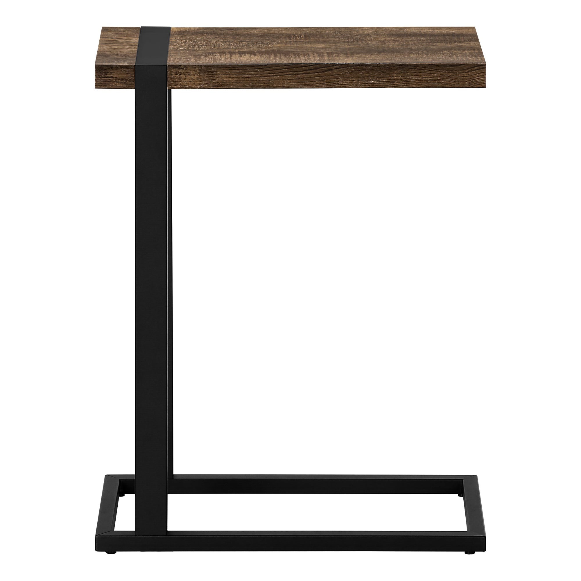TABLE D'APPOINT - SIMILI BOIS BRUN / MÉTAL NOIR ( Meuble Mtl )