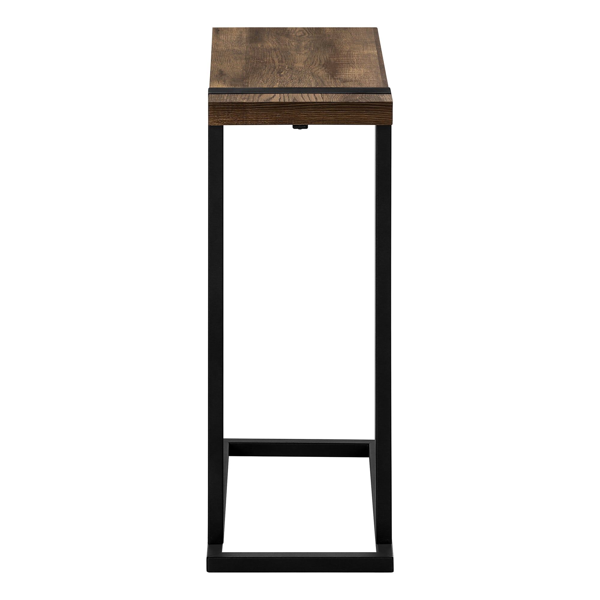 TABLE D'APPOINT - SIMILI BOIS BRUN / MÉTAL NOIR ( Meuble Mtl )