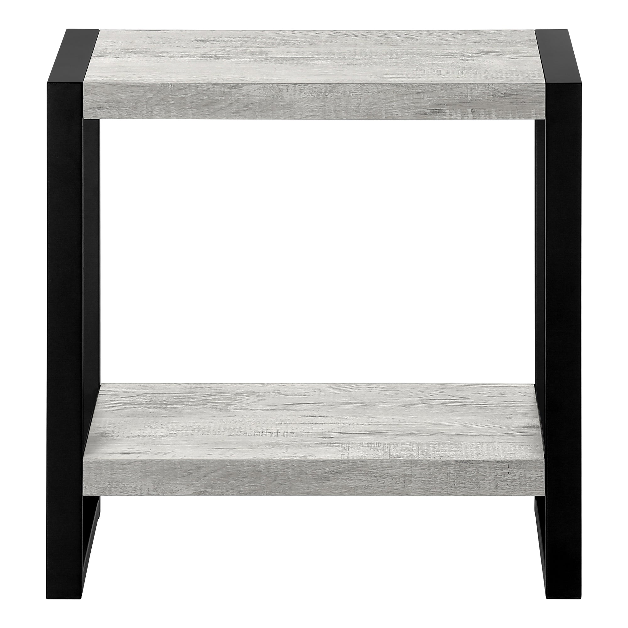 TABLE D'APPOINT - SIMILI BOIS GRIS / MÉTAL NOIR ( Meuble Mtl )