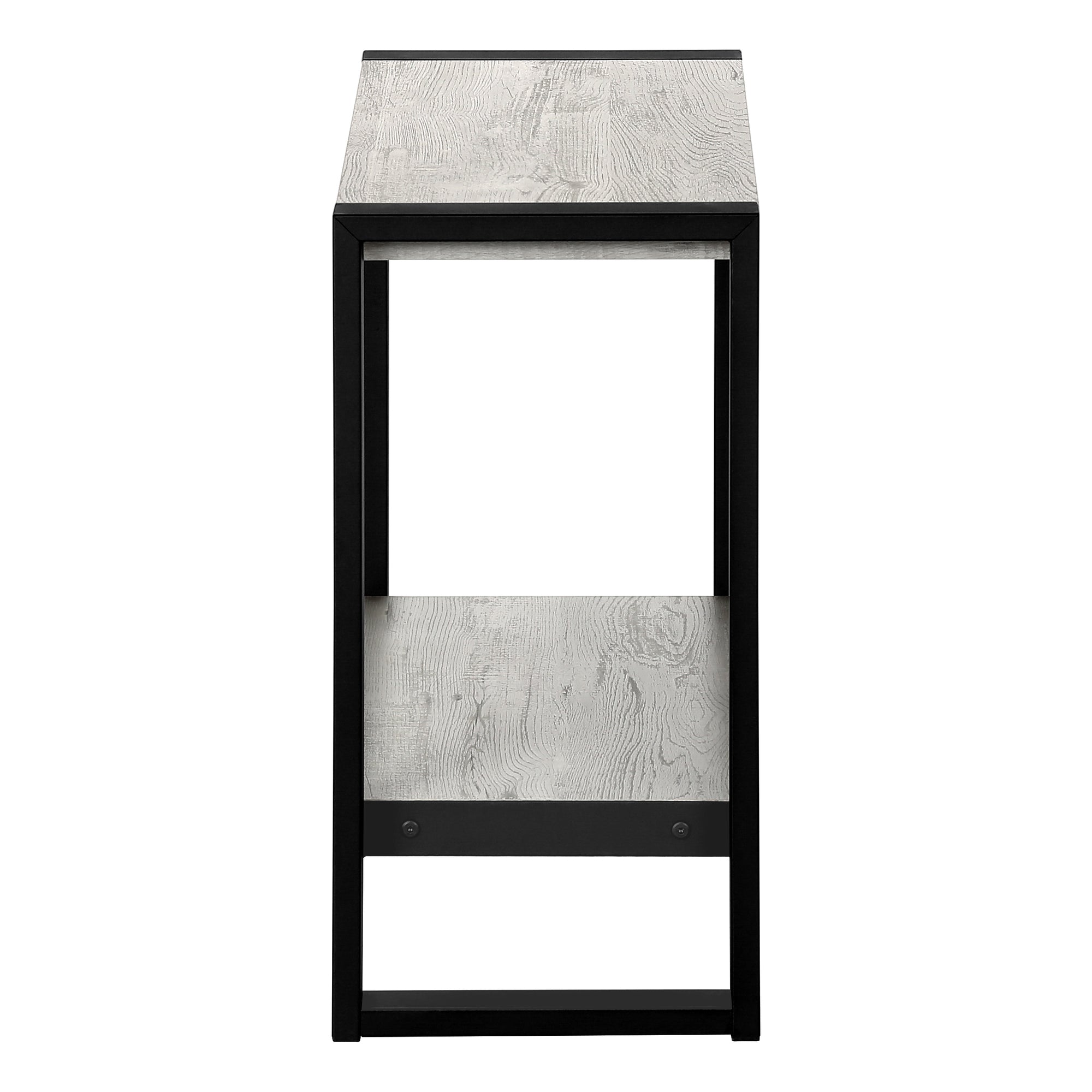 TABLE D'APPOINT - SIMILI BOIS GRIS / MÉTAL NOIR ( Meuble Mtl )