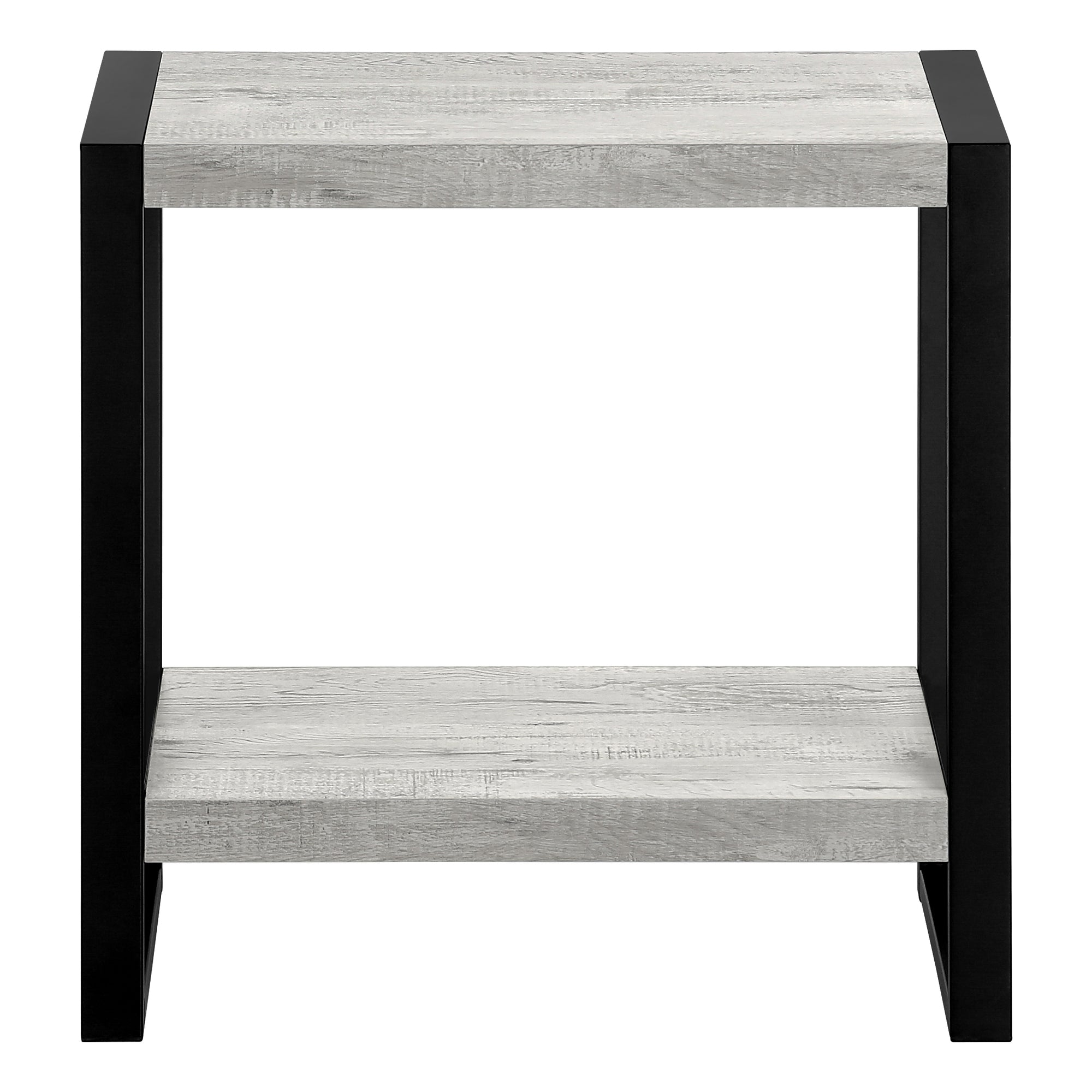 TABLE D'APPOINT - SIMILI BOIS GRIS / MÉTAL NOIR ( Meuble Mtl )