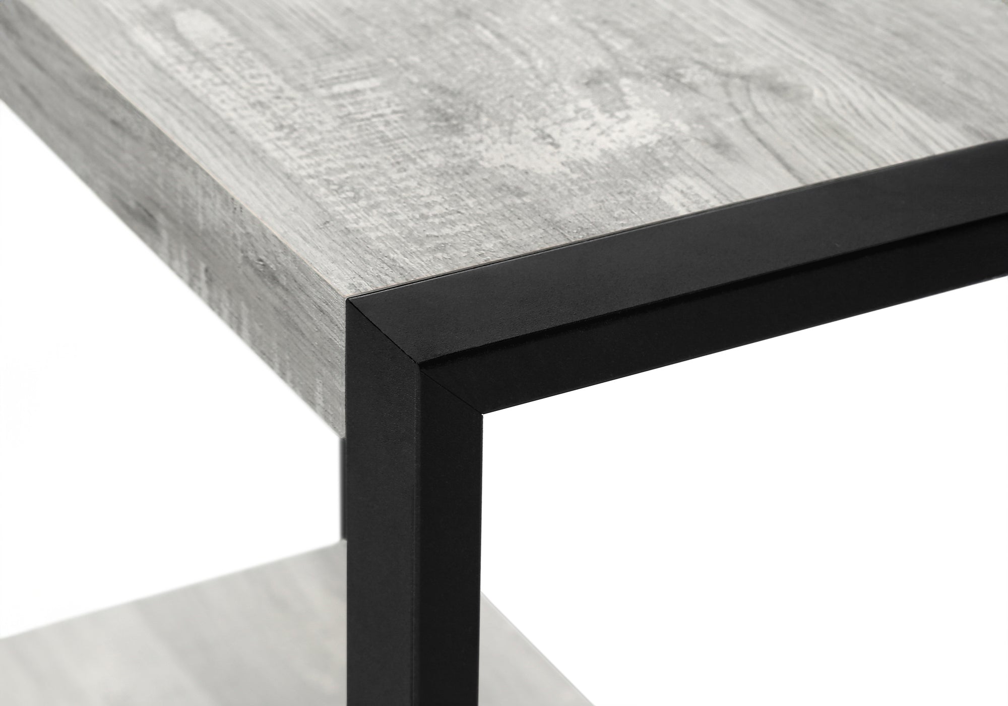 TABLE D'APPOINT - SIMILI BOIS GRIS / MÉTAL NOIR ( Meuble Mtl )