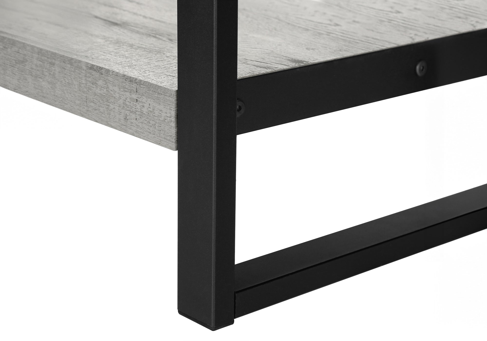 TABLE D'APPOINT - SIMILI BOIS GRIS / MÉTAL NOIR ( Meuble Mtl )