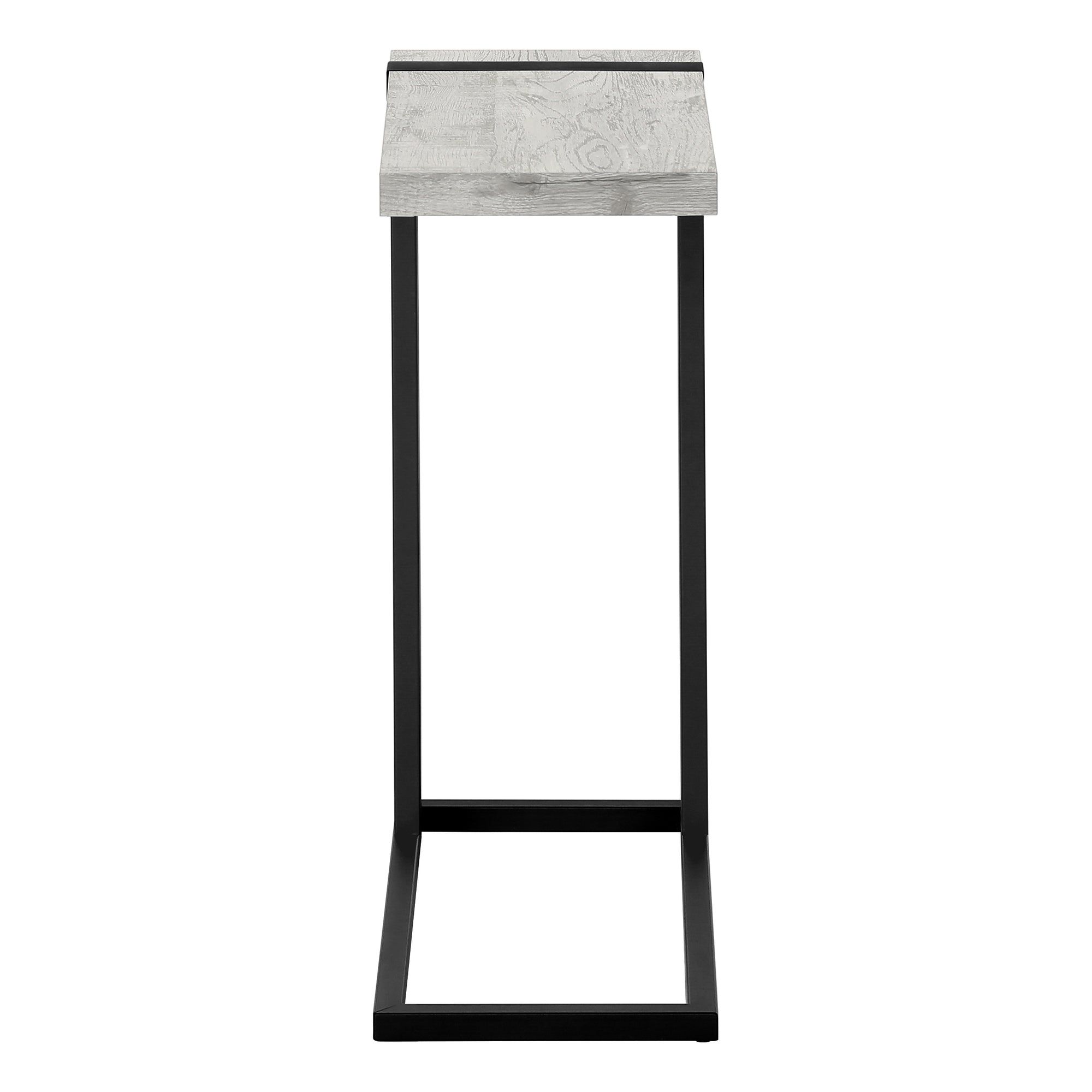 TABLE D'APPOINT - ASPECT BOIS DE RÉCUPÉRATION GRIS / MÉTAL NOIR