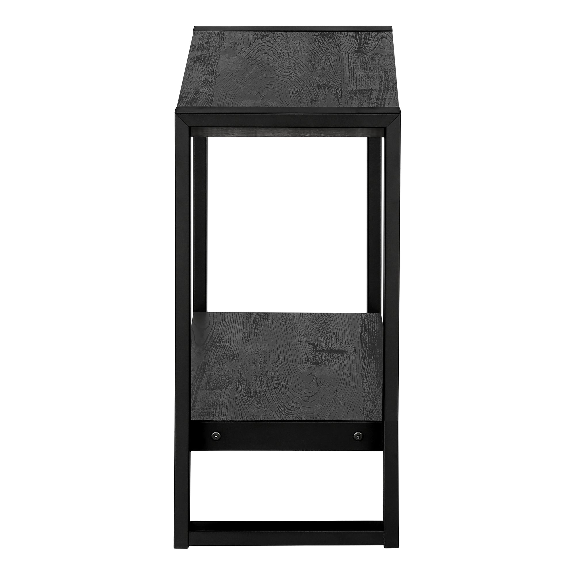 TABLE D'APPOINT - SIMILI BOIS NOIR / MÉTAL NOIR ( Meuble Mtl )