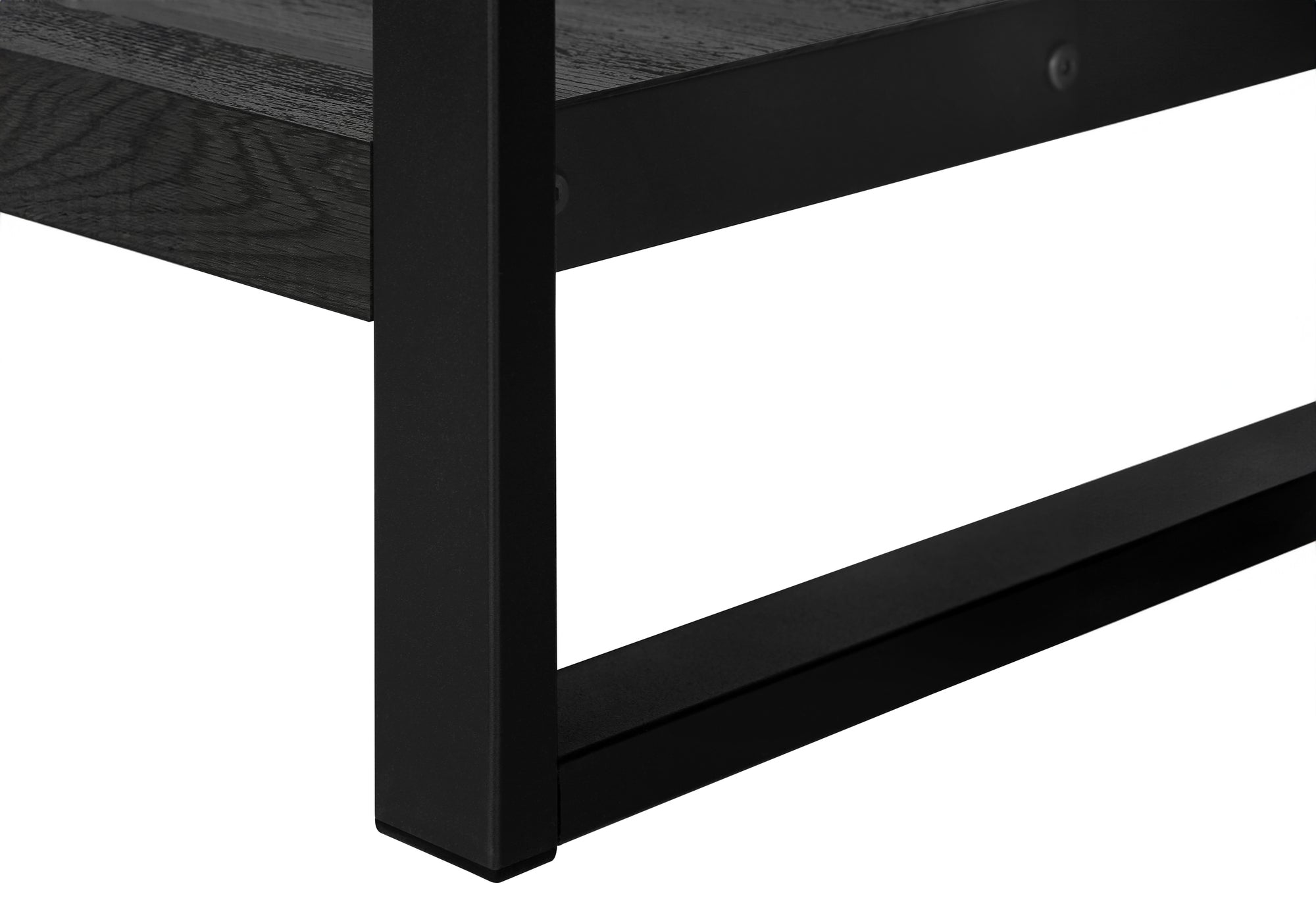 TABLE D'APPOINT - SIMILI BOIS NOIR / MÉTAL NOIR ( Meuble Mtl )