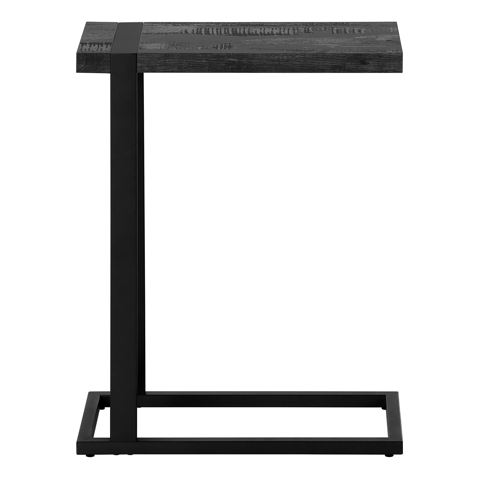 TABLE D'APPOINT - SIMILI BOIS NOIR / MÉTAL NOIR ( Meuble Mtl )