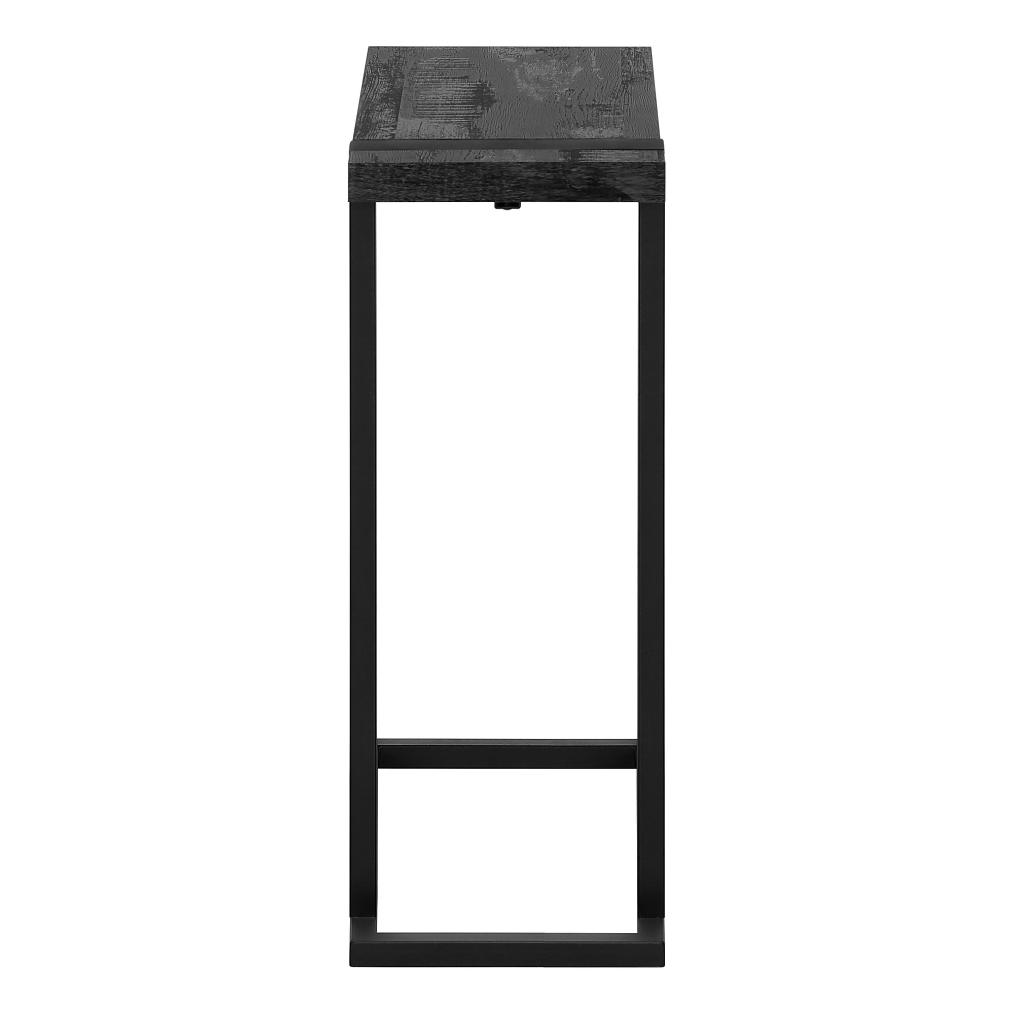 TABLE D'APPOINT - SIMILI BOIS NOIR / MÉTAL NOIR ( Meuble Mtl )