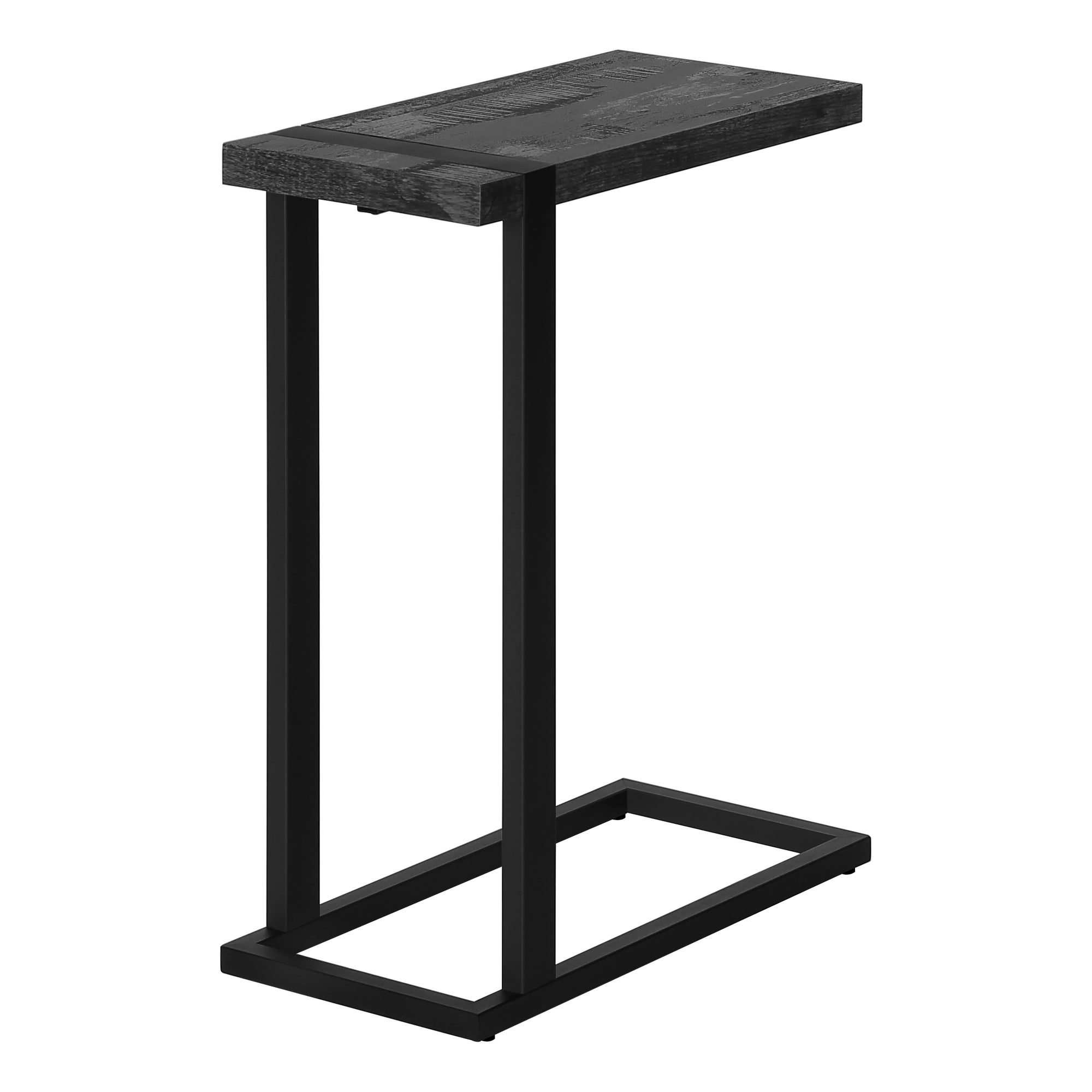 TABLE D'APPOINT - SIMILI BOIS NOIR / MÉTAL NOIR ( Meuble Mtl )