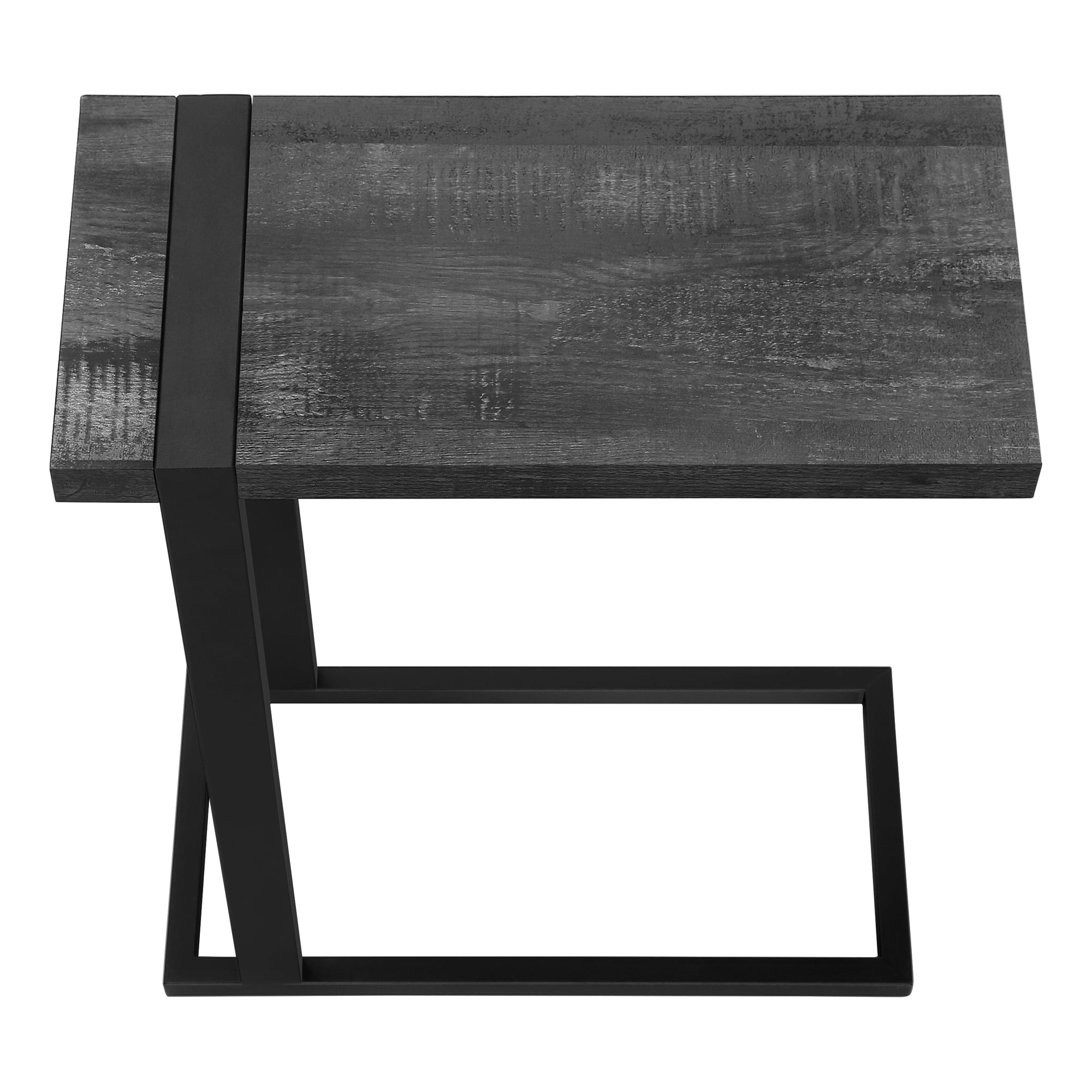 TABLE D'APPOINT - SIMILI BOIS NOIR / MÉTAL NOIR ( Meuble Mtl )