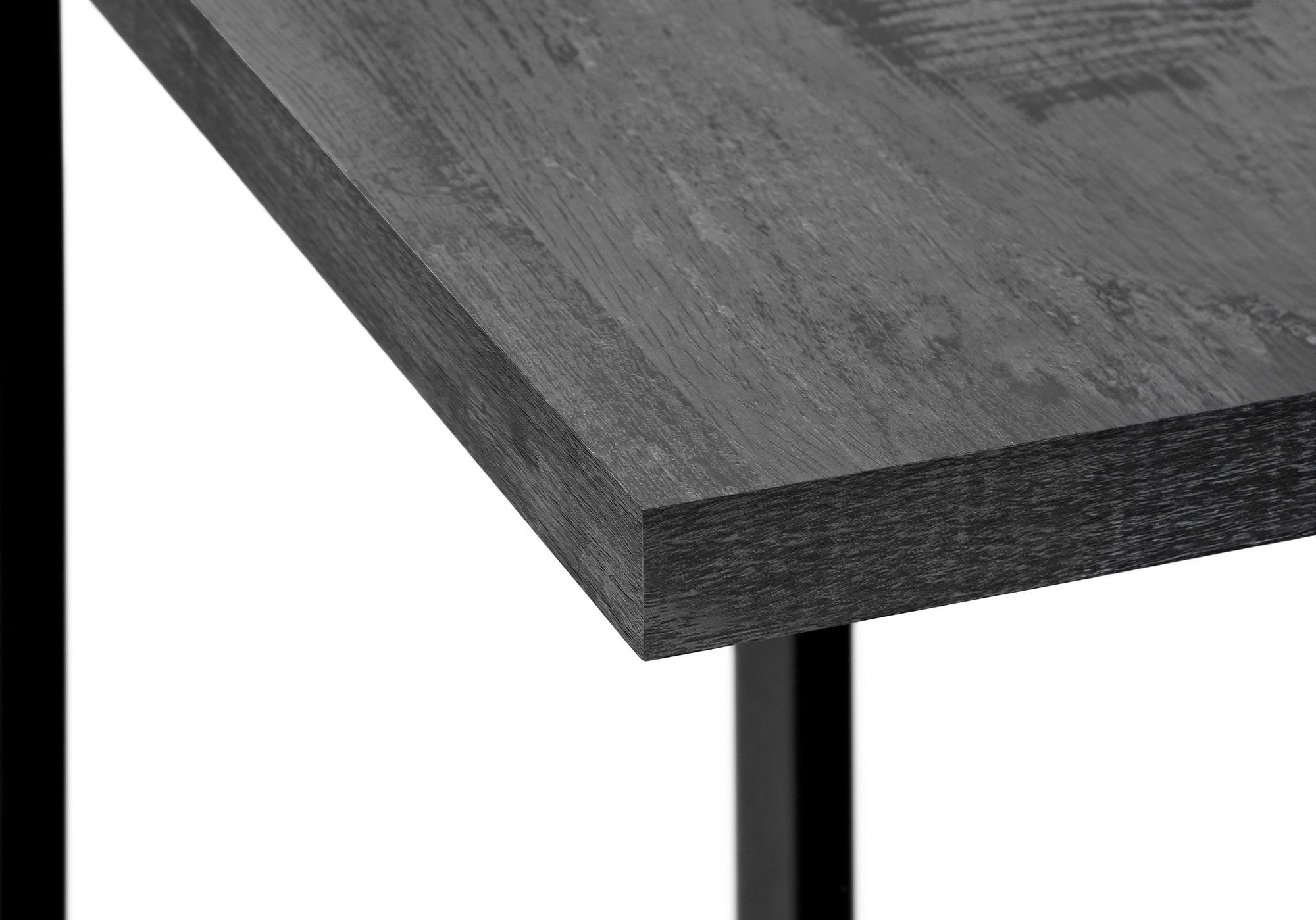TABLE D'APPOINT - SIMILI BOIS NOIR / MÉTAL NOIR ( Meuble Mtl )