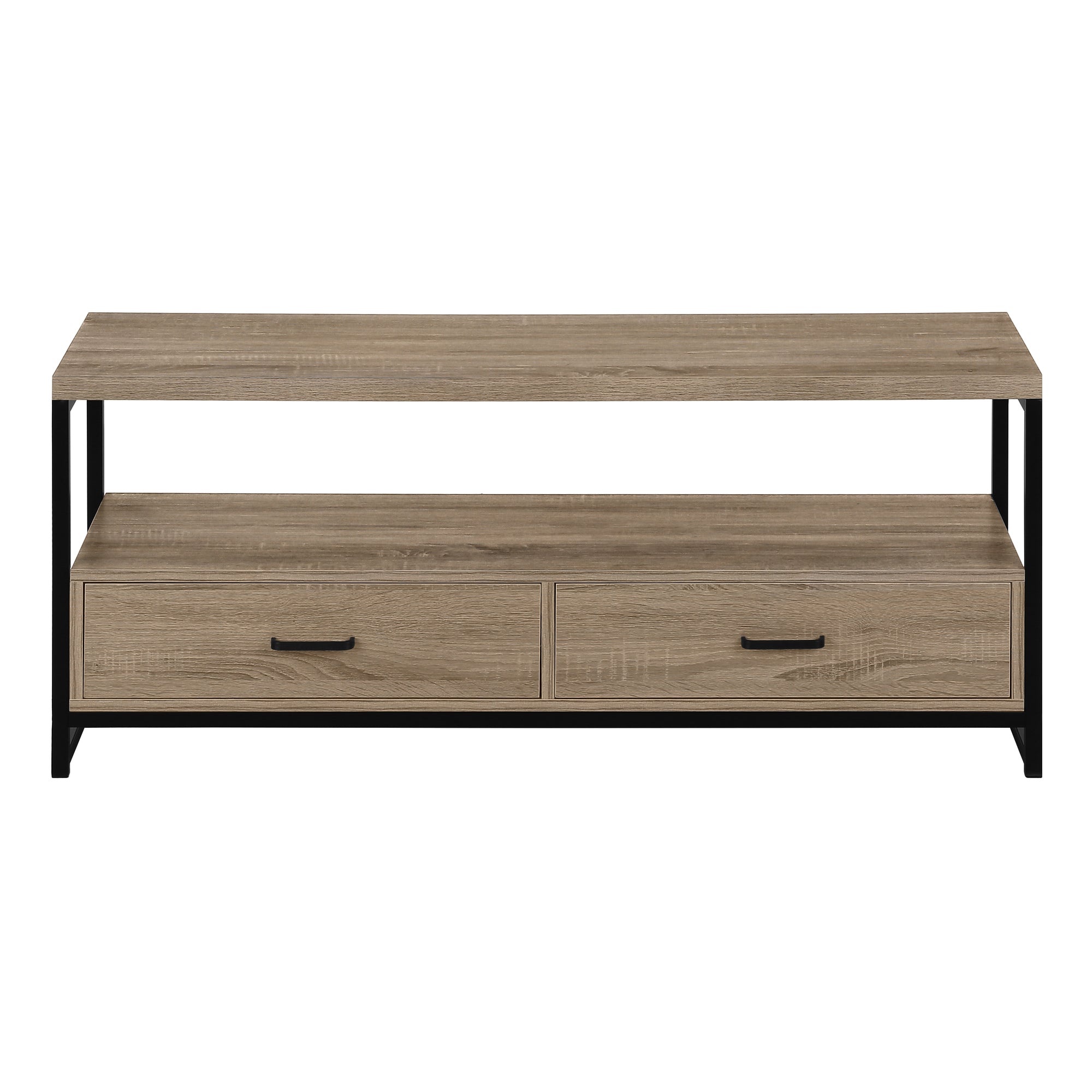 MEUBLE TV - 48"L / TAUPE FONCE / METAL NOIR ( Meuble Mtl ) 