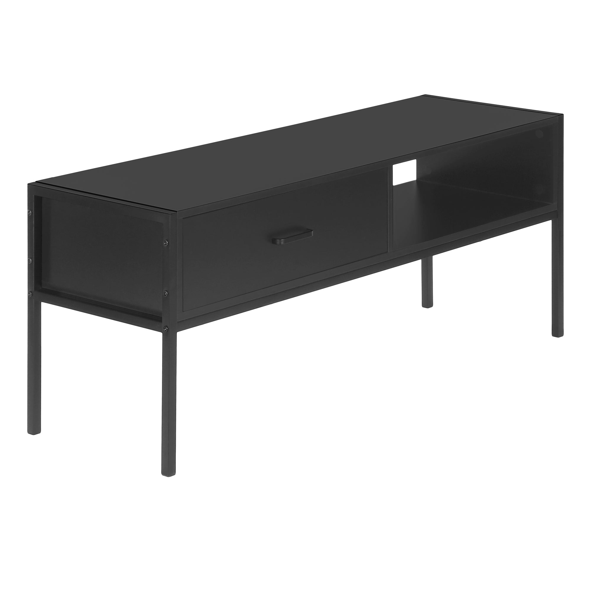 MEUBLE TV - 48"L / NOIR / METAL NOIR ( Meuble Mtl )
