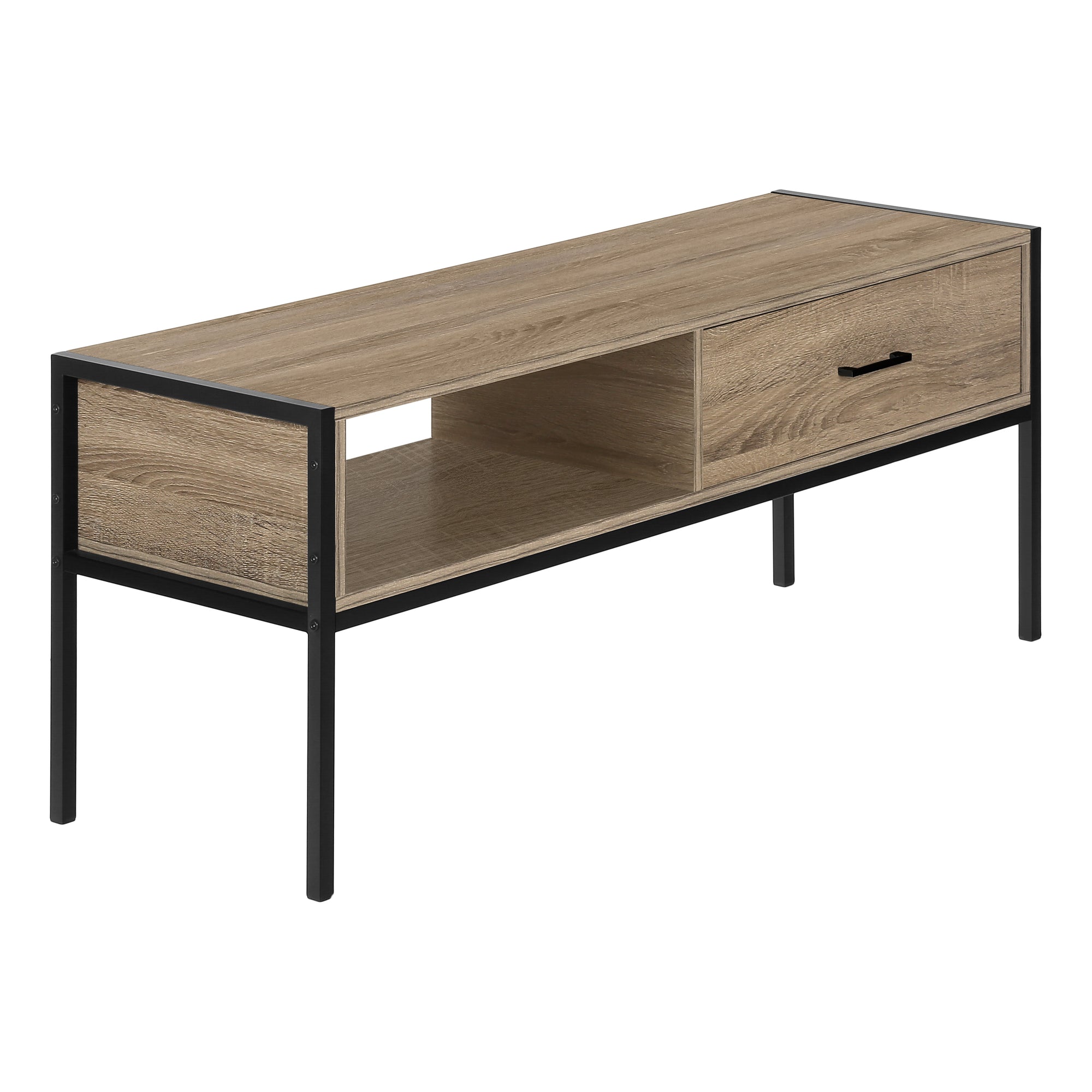 MEUBLE TV - 48"L / TAUPE FONCE / METAL NOIR ( Meuble Mtl ) 