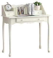 BUREAU D'ORDINATEUR - 36"L / BLANC ANTIQUE TRADITIONNEL ( Meuble Mtl ) 