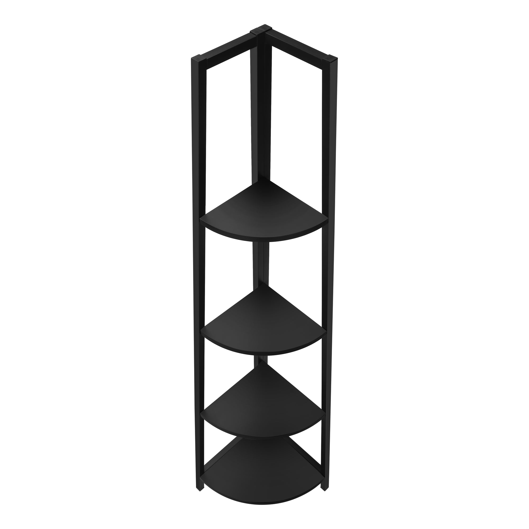 BIBLIOTHEQUE - 60"H / NOIR / ETAGERE EN COIN METAL NOIR ( Meuble Mtl )
