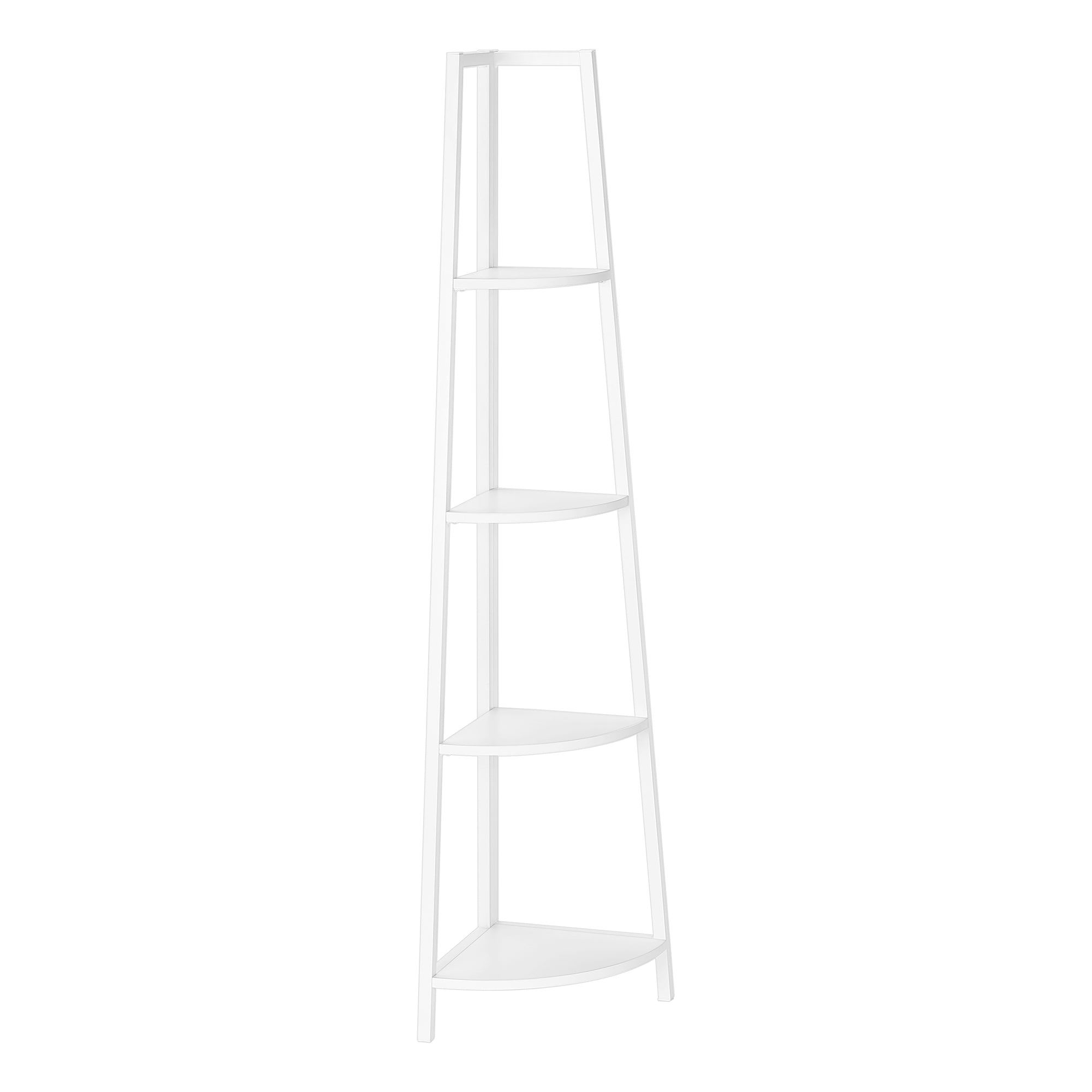 BIBLIOTHÈQUE - 60"H / BLANC / ÉTAGERE EN COIN MÉTAL BLANC ( Meuble Mtl )