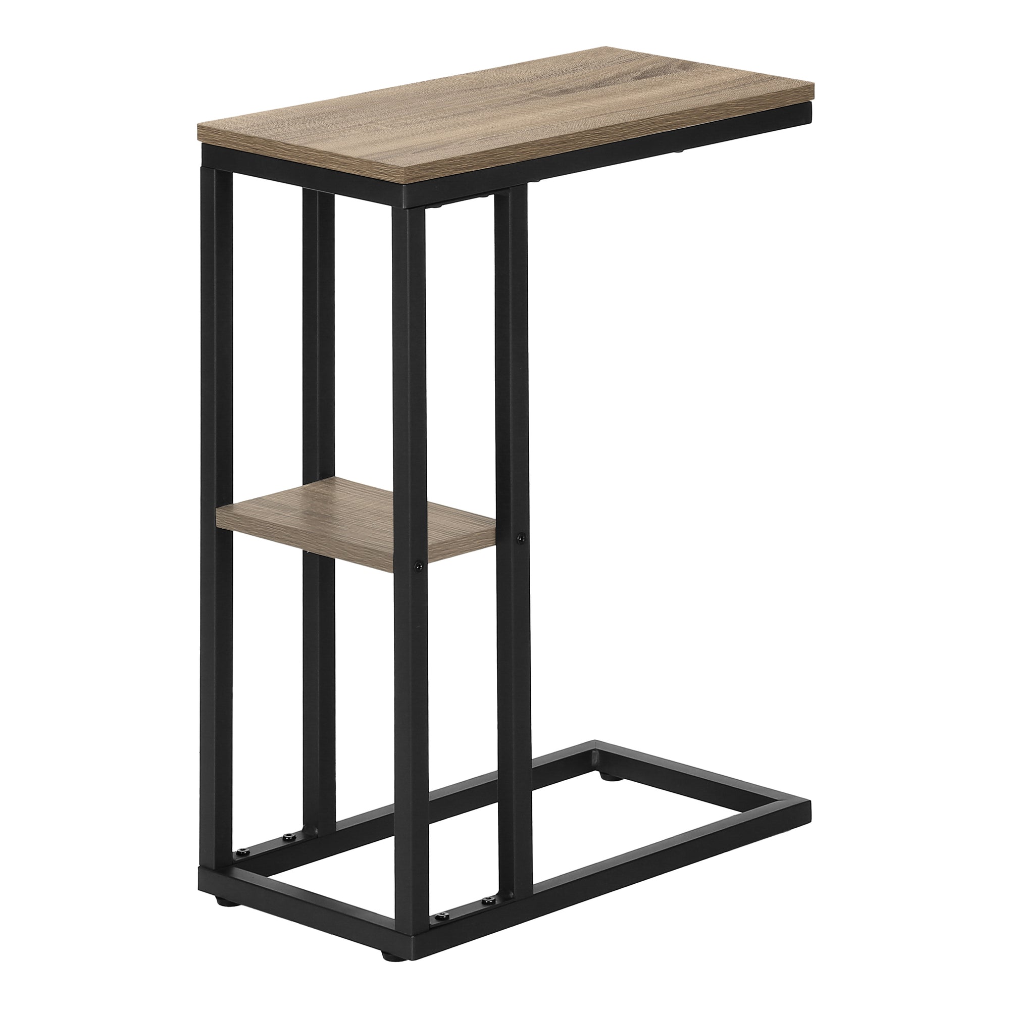 TABLE D'APPOINT - 25"H / TAUPE FONCE / METAL NOIR ( Meuble Mtl ) 