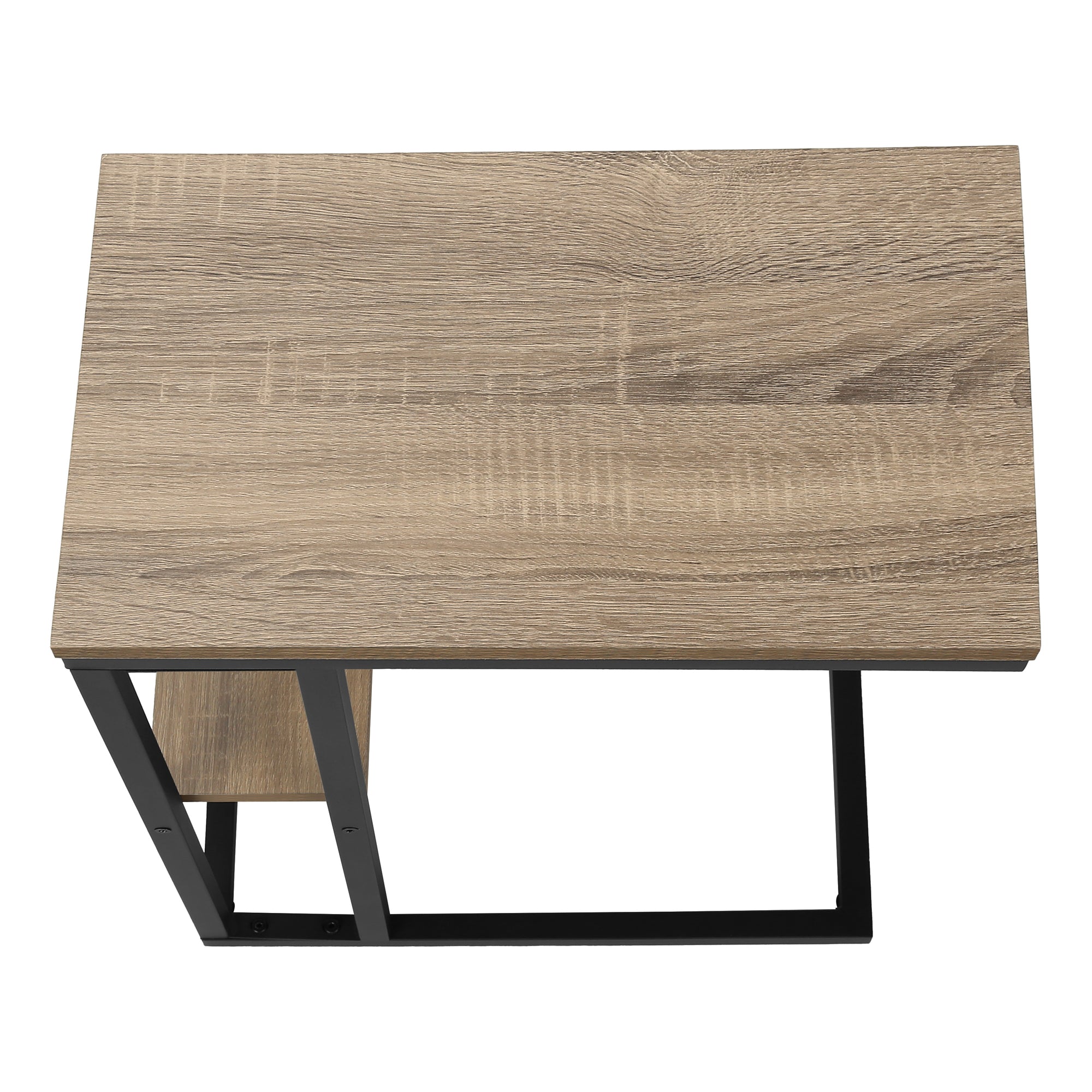 TABLE D'APPOINT - 25"H / TAUPE FONCE / METAL NOIR ( Meuble Mtl ) 