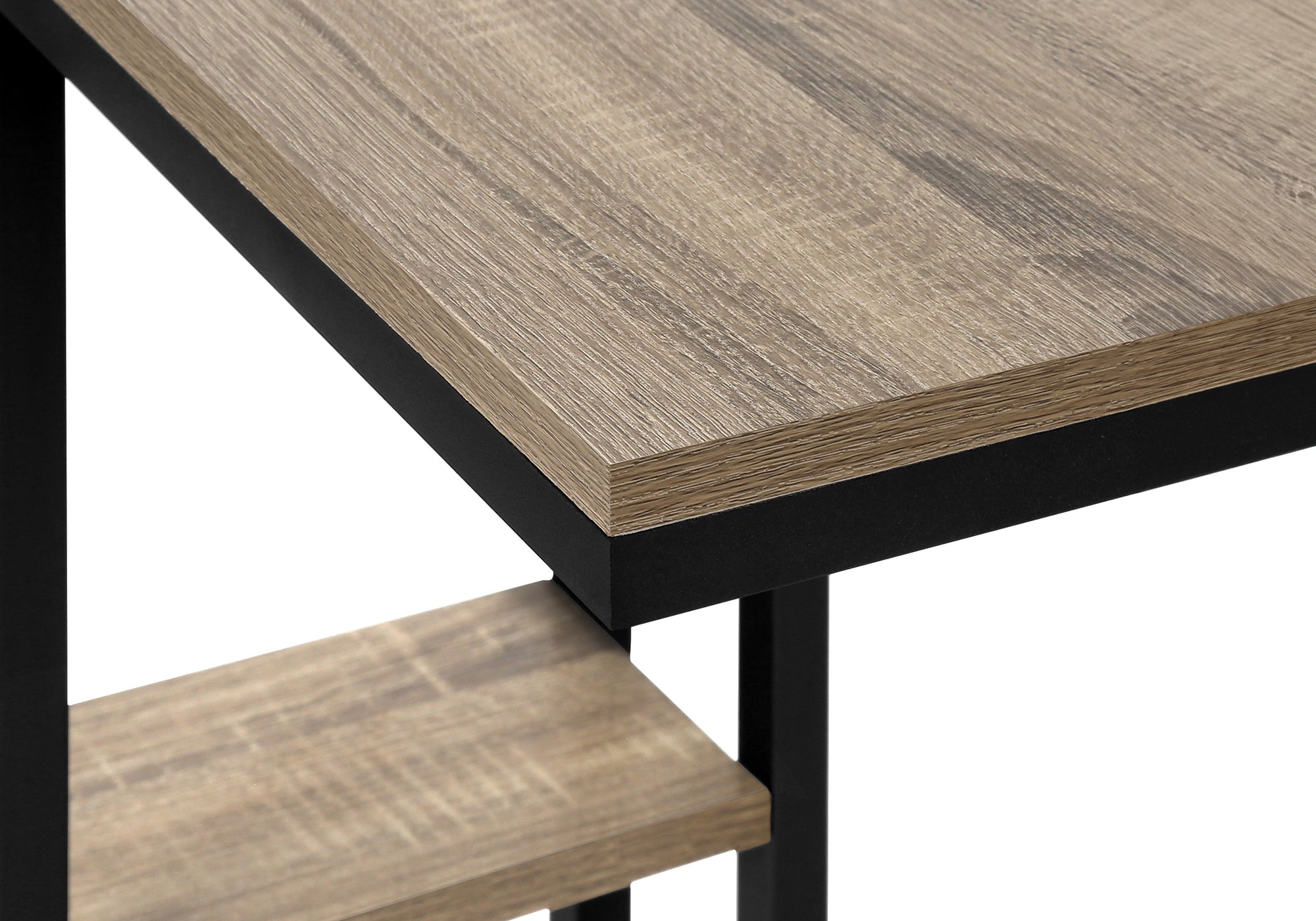 TABLE D'APPOINT - 25"H / TAUPE FONCE / METAL NOIR ( Meuble Mtl ) 