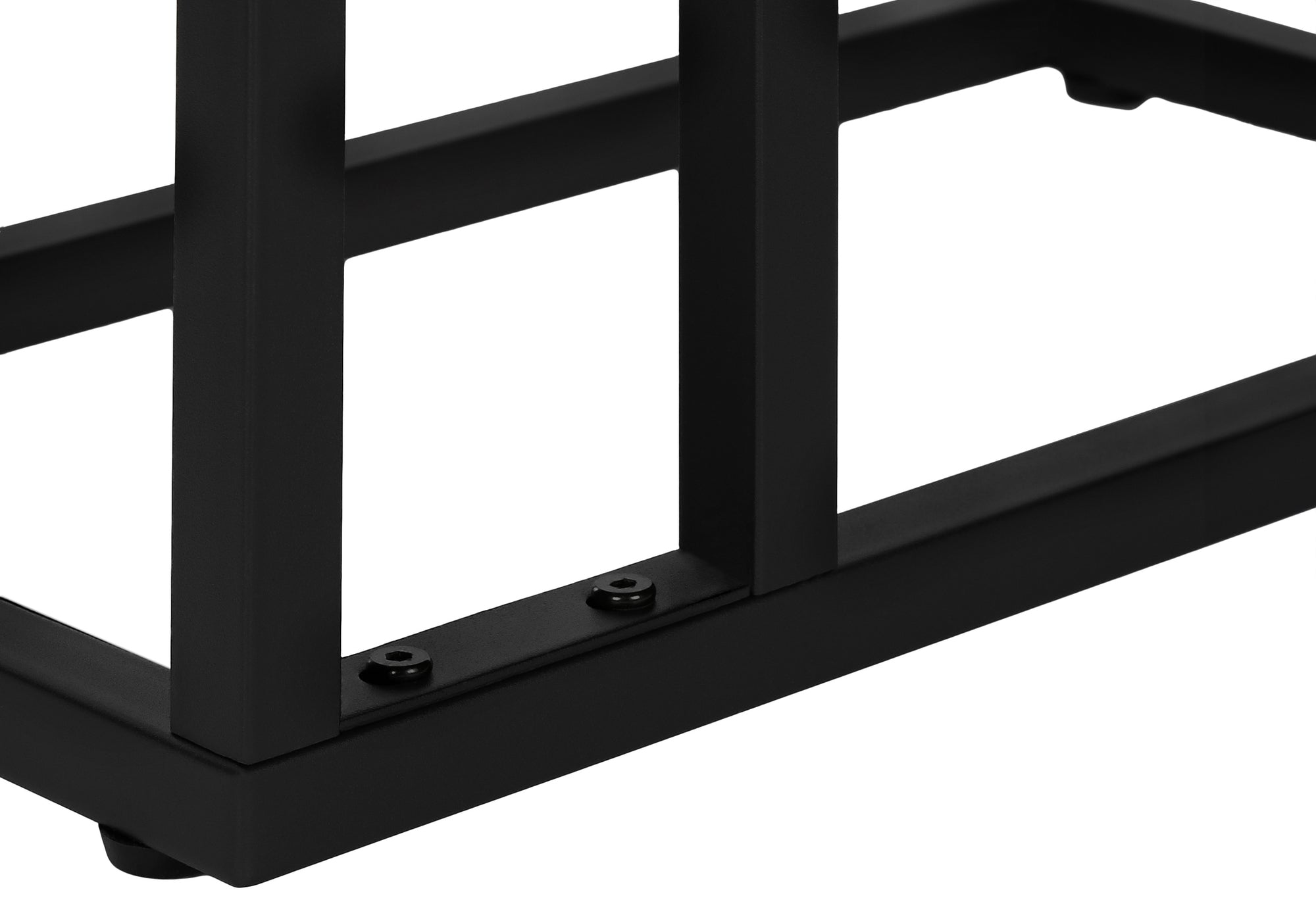 TABLE D'APPOINT - 25"H / MARBRE BLANC / MÉTAL NOIR