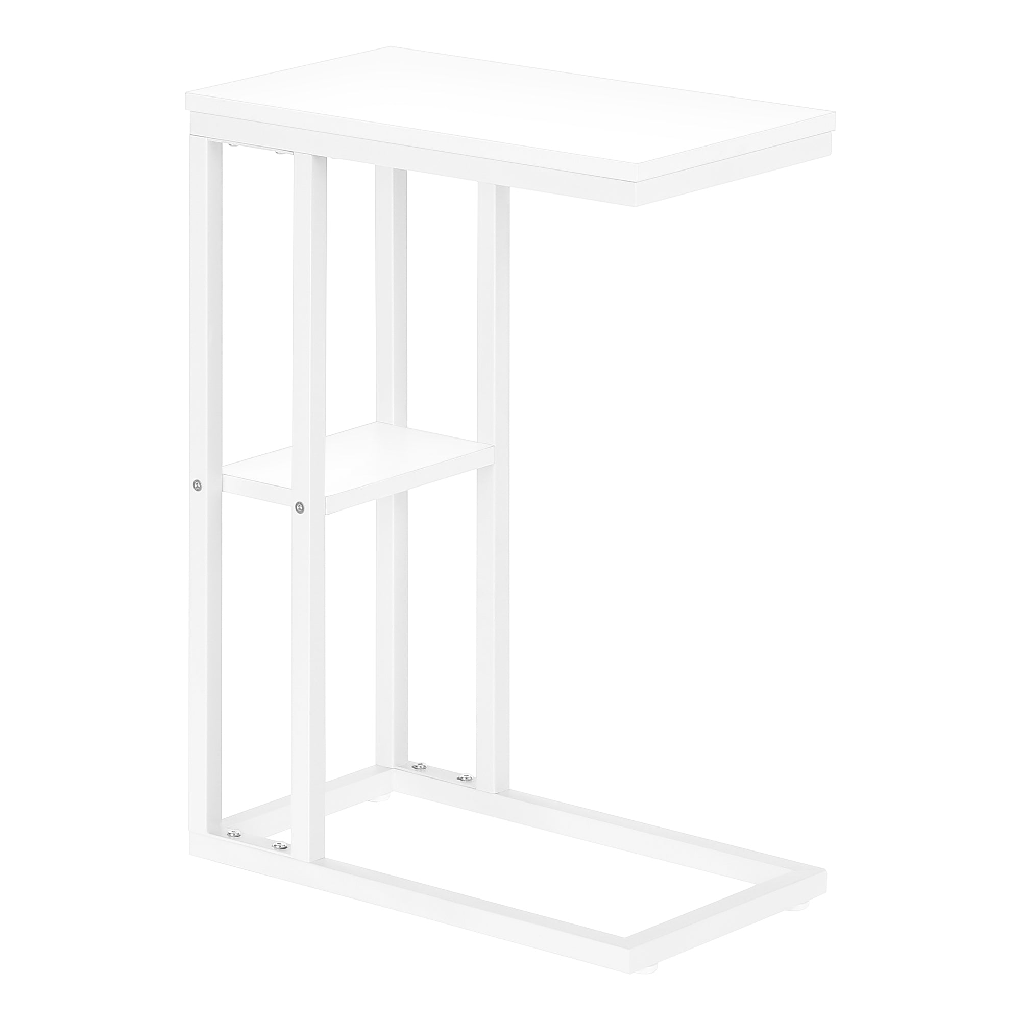 TABLE D'APPOINT - 25"H / BLANC / METAL BLANC ( Meuble Mtl ) 