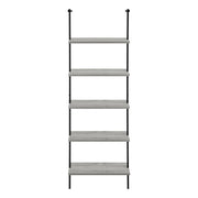 BIBLIOTHÈQUE - ÉCHELLE 72"H GRIS / MÉTAL NOIR ( Meuble Mtl ) 