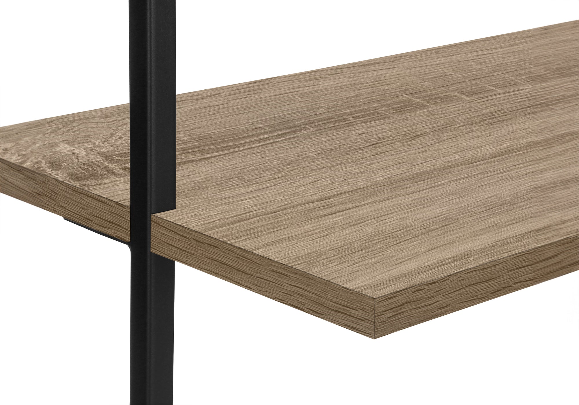 BIBLIOTHÈQUE - ÉCHELLE 72"H TAUPE FONCÉ / MÉTAL NOIR 