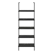 BIBLIOTHÈQUE - ÉCHELLE 72"H MARBRE NOIR / MÉTAL NOIR ( Meuble Mtl )