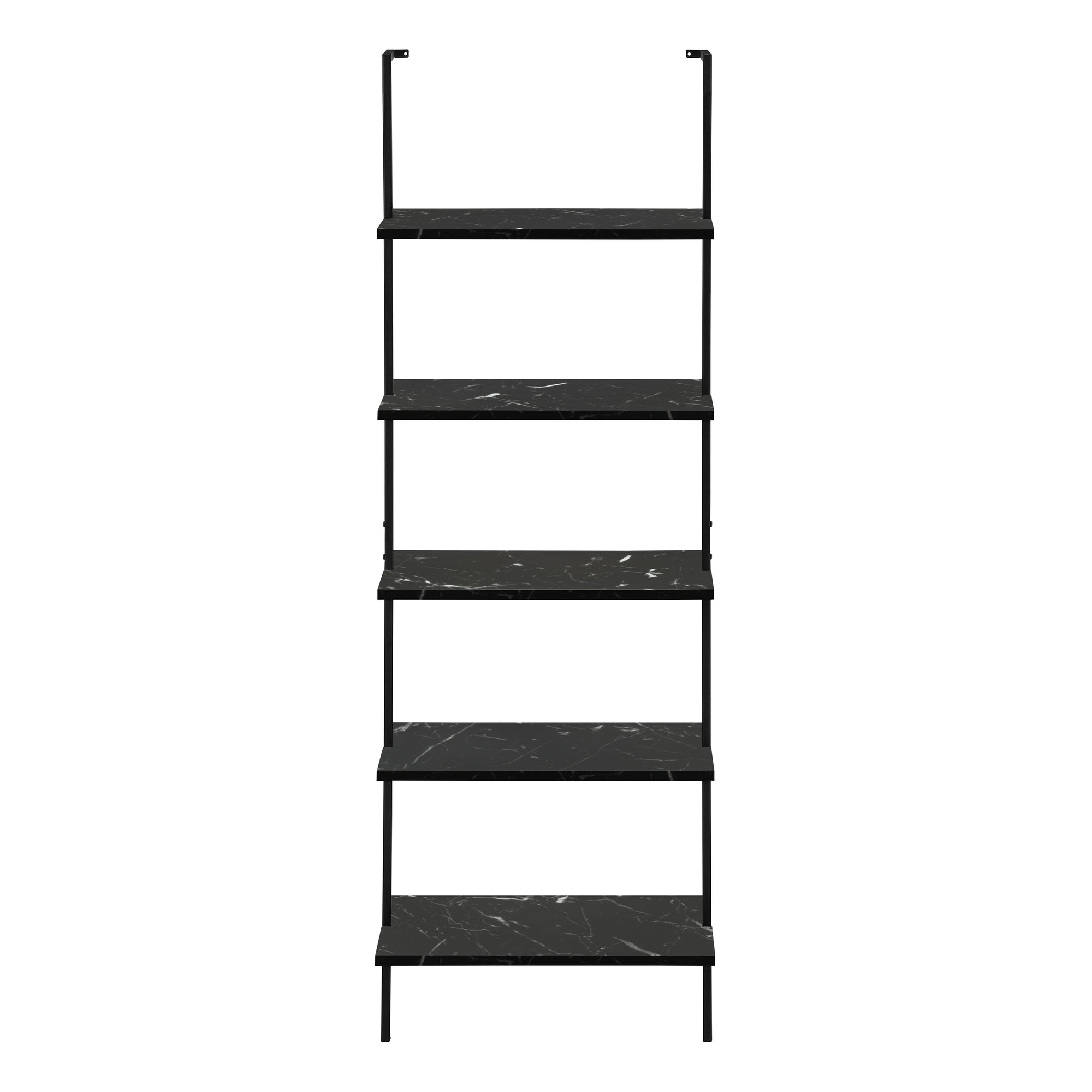 BIBLIOTHÈQUE - ÉCHELLE 72"H MARBRE NOIR / MÉTAL NOIR ( Meuble Mtl ) 