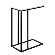 TABLE D'APPOINT - 25"H / BLANC / METAL NOIR ( Meuble Mtl ) 