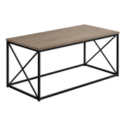 TABLE BASSE - 40"L / TAUPE FONCE / METAL NOIR ( Meuble Mtl ) 
