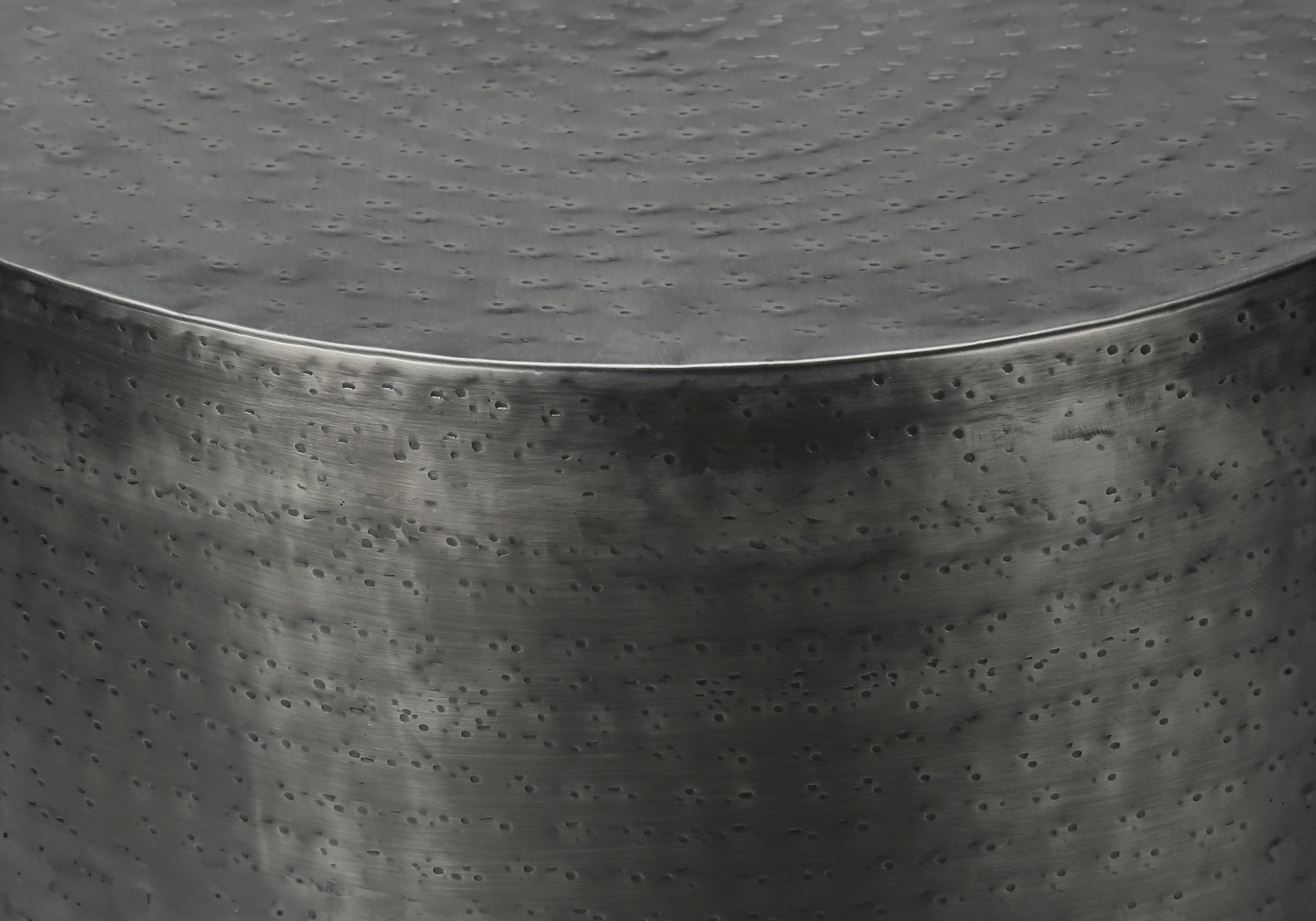 TABLE D'ACCENT - 22"H / TABLE DE BOUT EN FER GRIS ARGENT