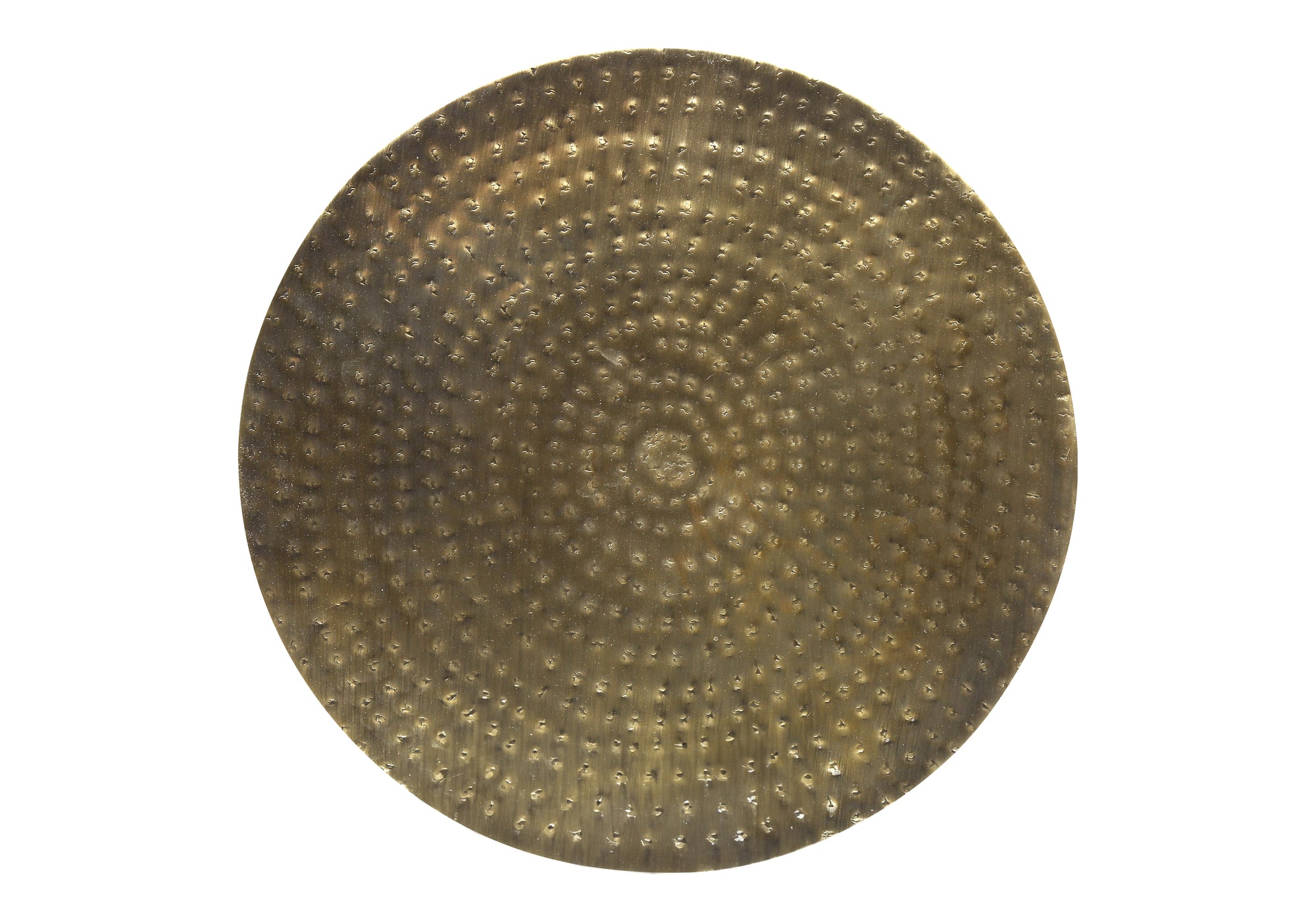 TABLE D'ACCENT - 22"H / BOUT DE TAMBOUR EN MÉTAL FER DORÉ