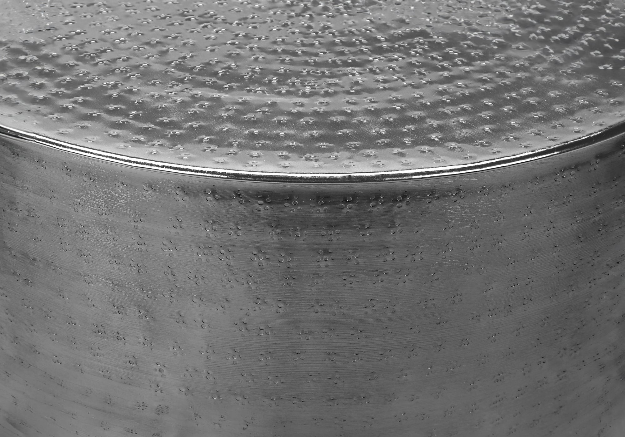 TABLE D'ACCENT - 22"H / BOUT DE TAMBOUR EN FER CHROMÉ